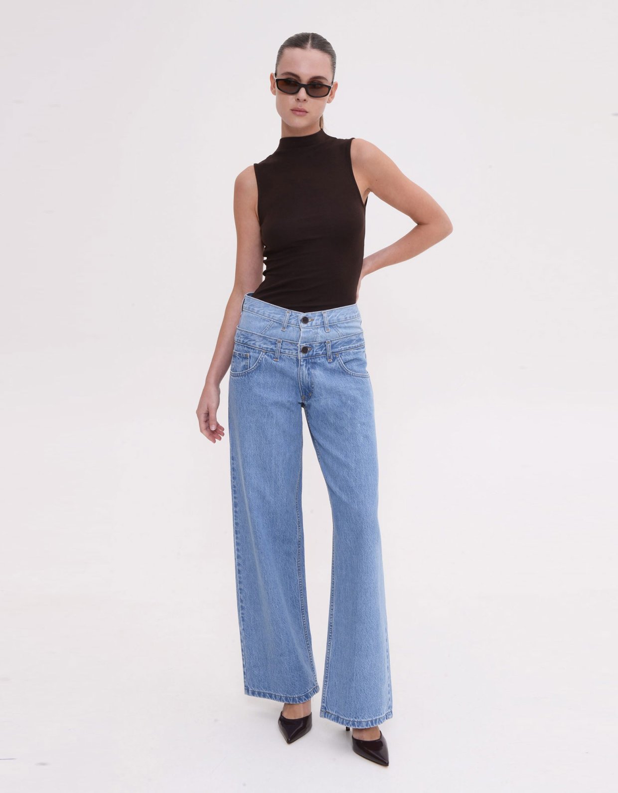 Sac Jeans Alaia denim pants mid blue