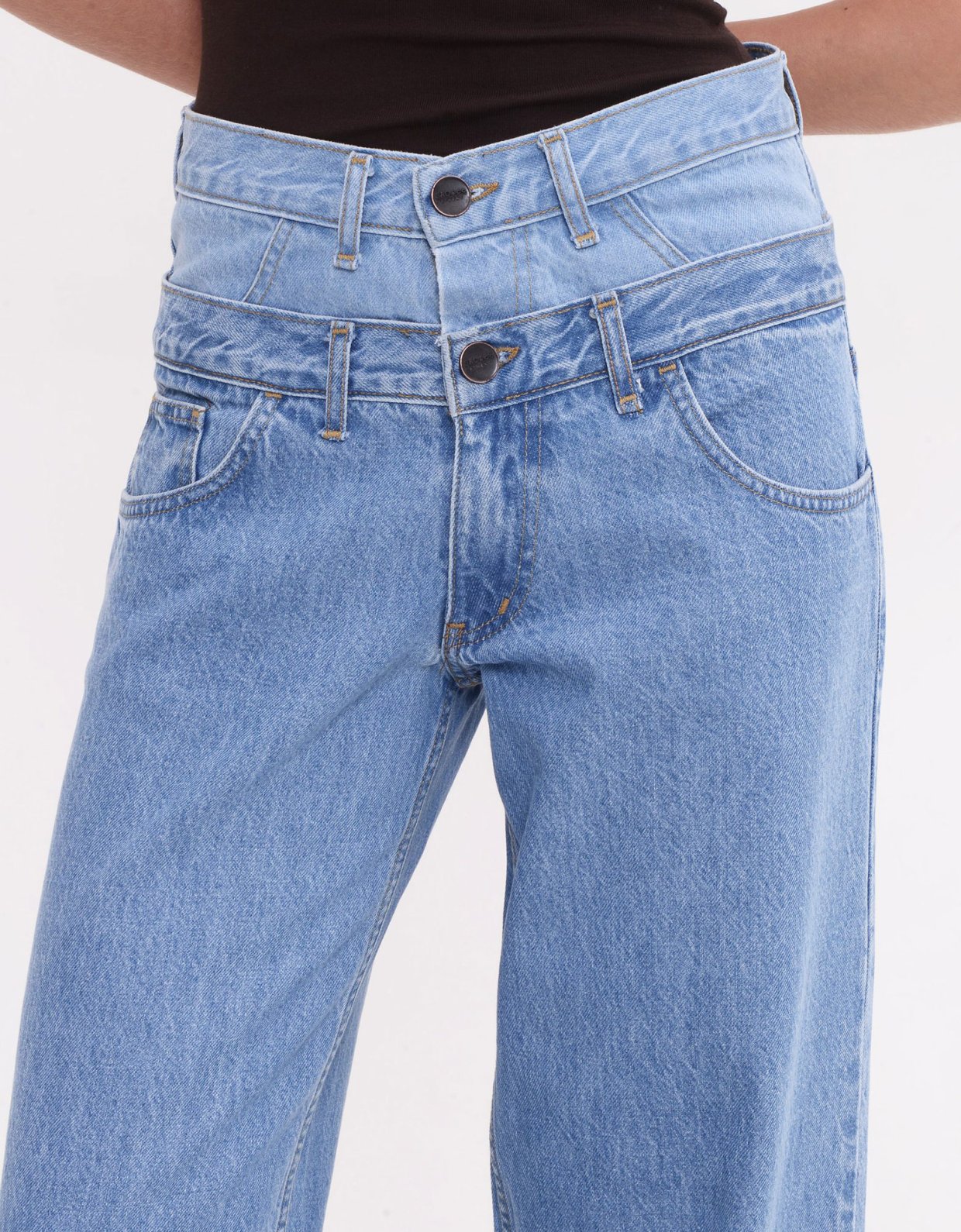 Sac Jeans Alaia denim pants mid blue