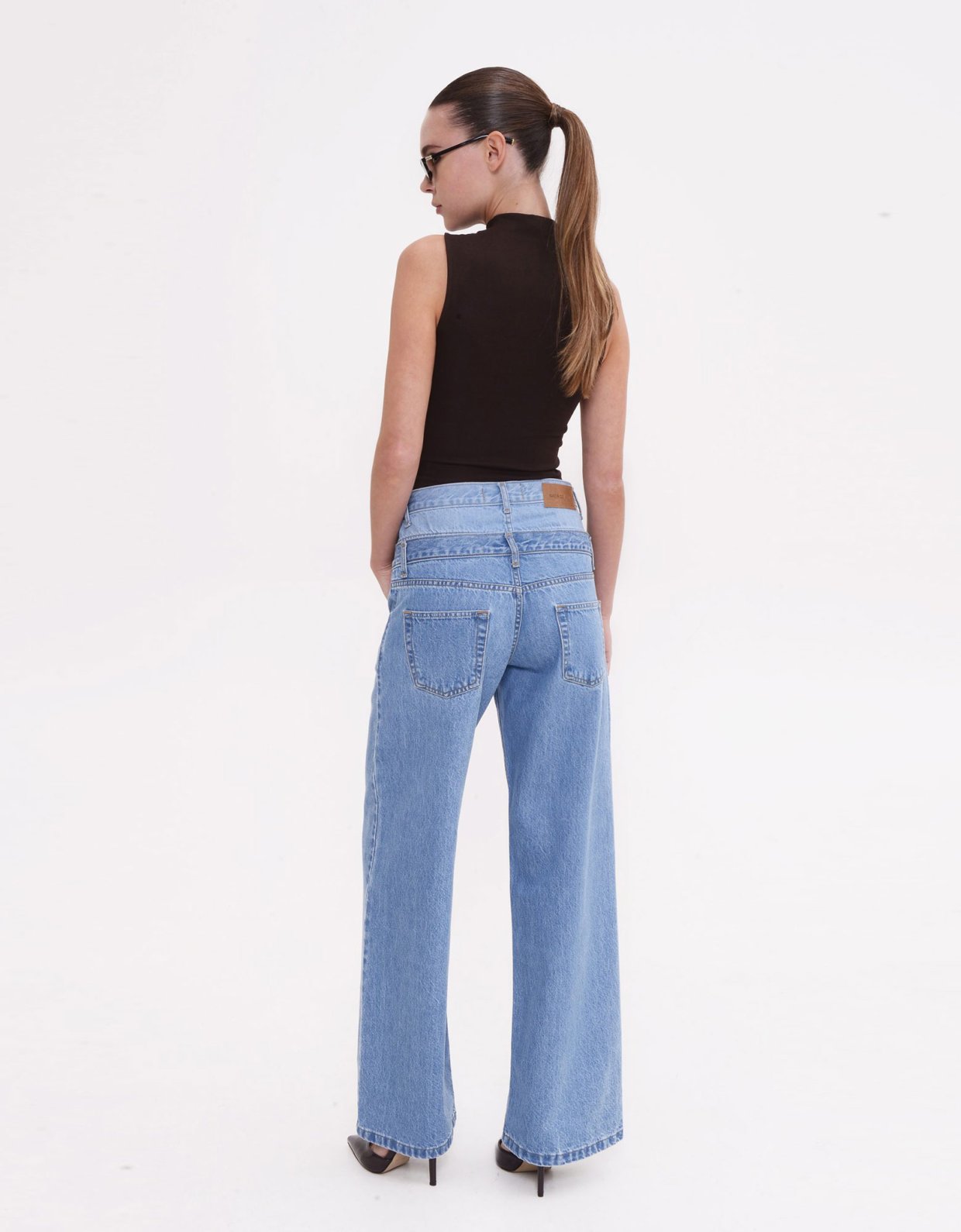 Sac Jeans Alaia denim pants mid blue
