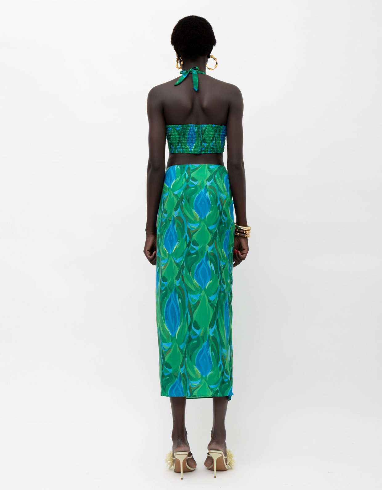 Mallory the label Amal skirt blue green print