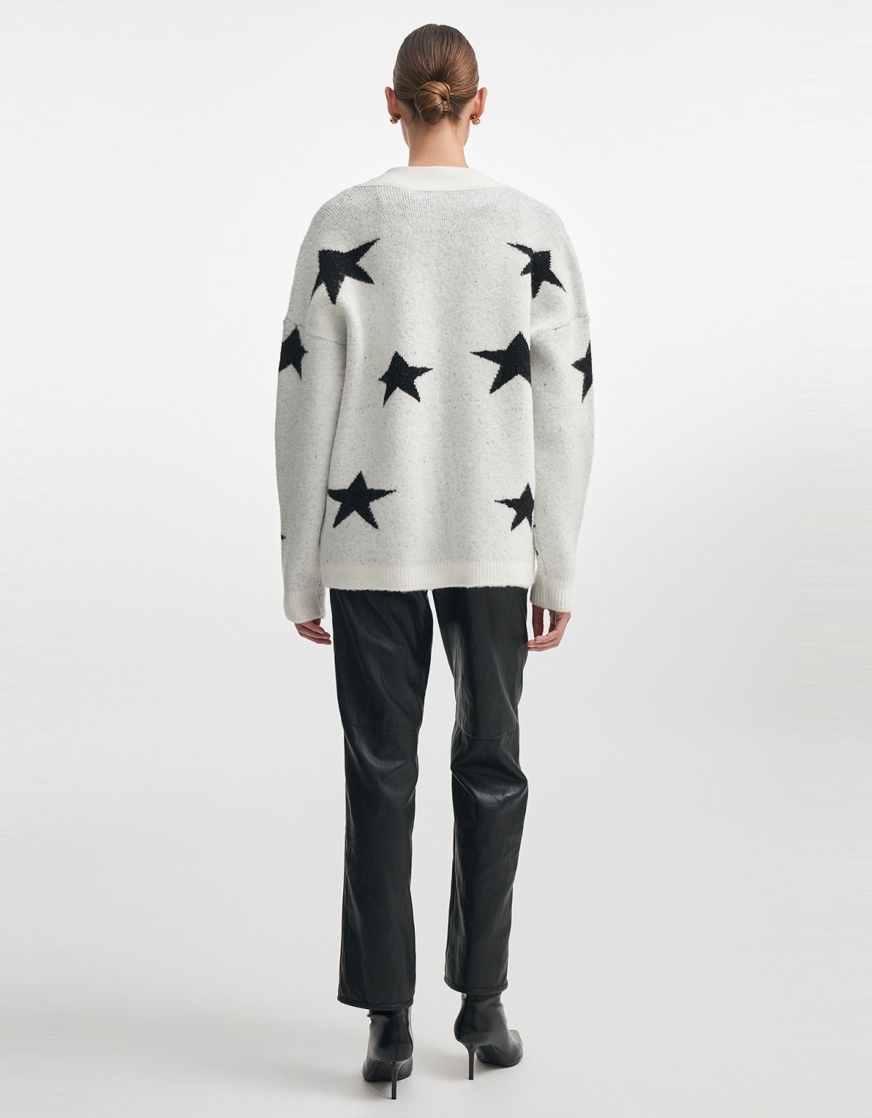 Nadia Rapti Astrowild knitted cardigan white black