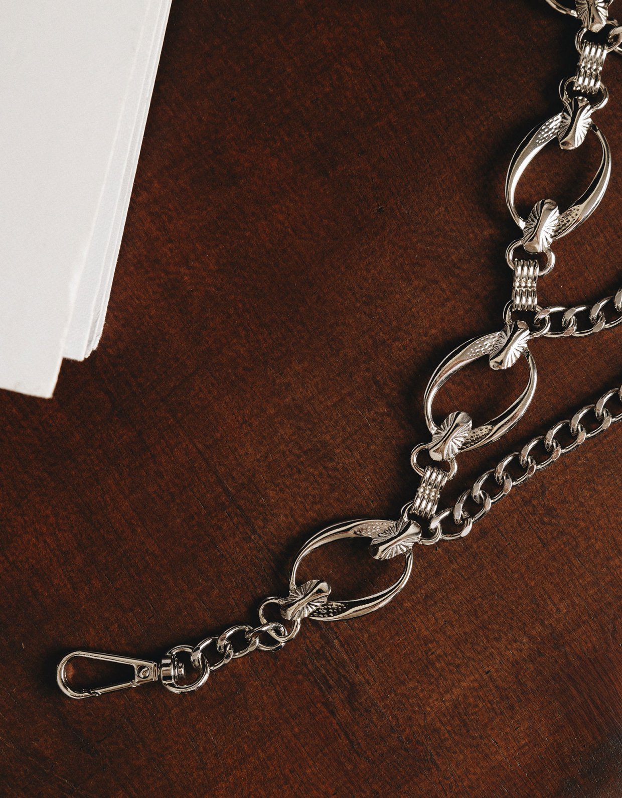 Individual Art Leather Aurora chain belt nickel