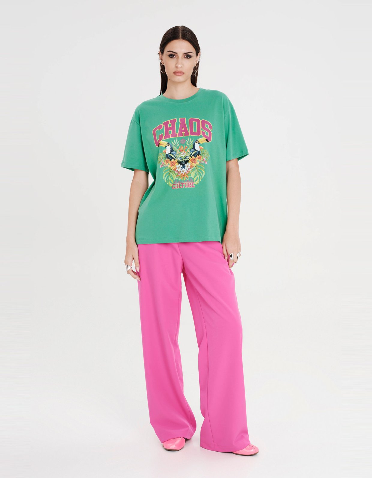 Peace and Chaos Ava t-shirt green