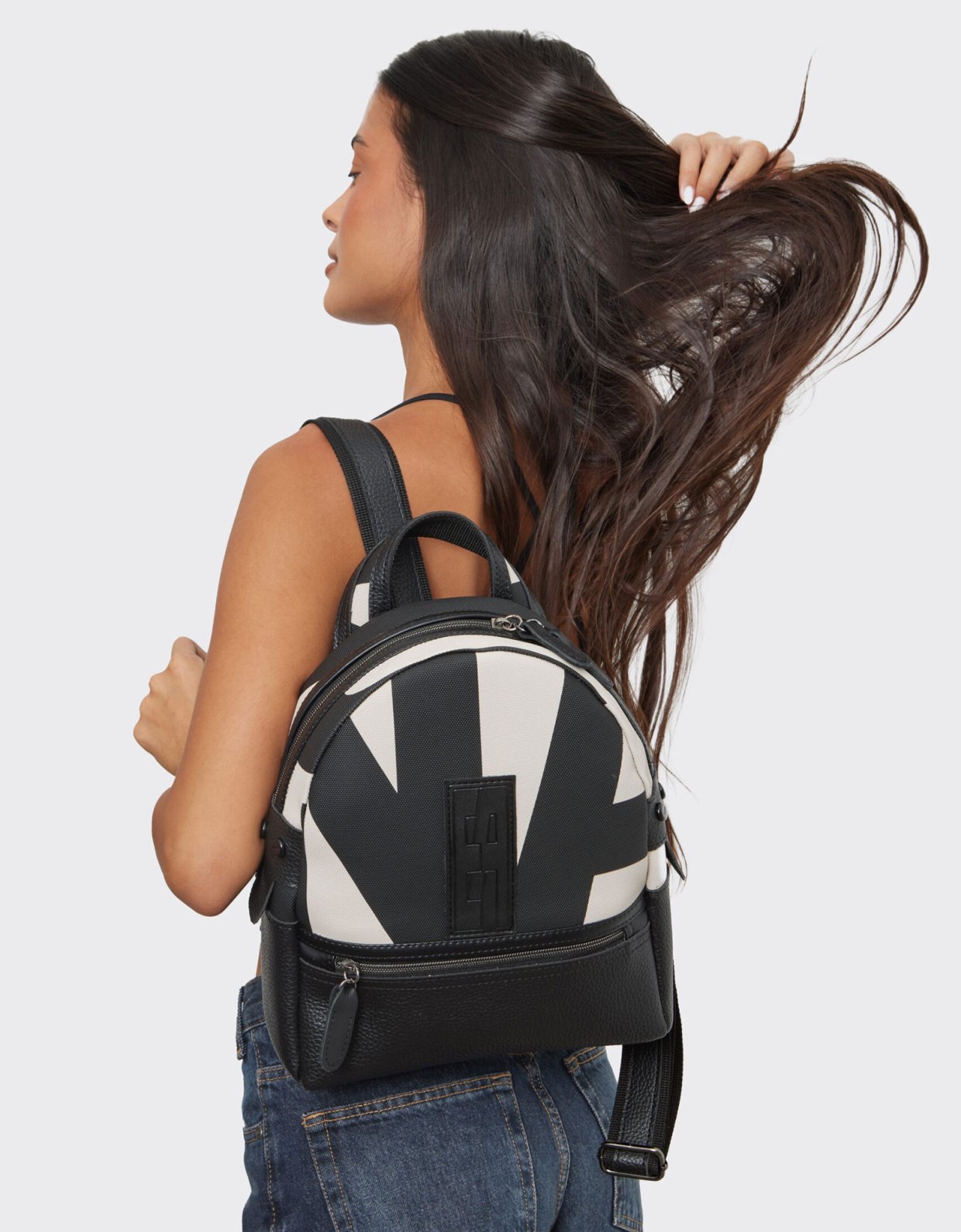 Elena Athanasiou Backpack small EA logo beige