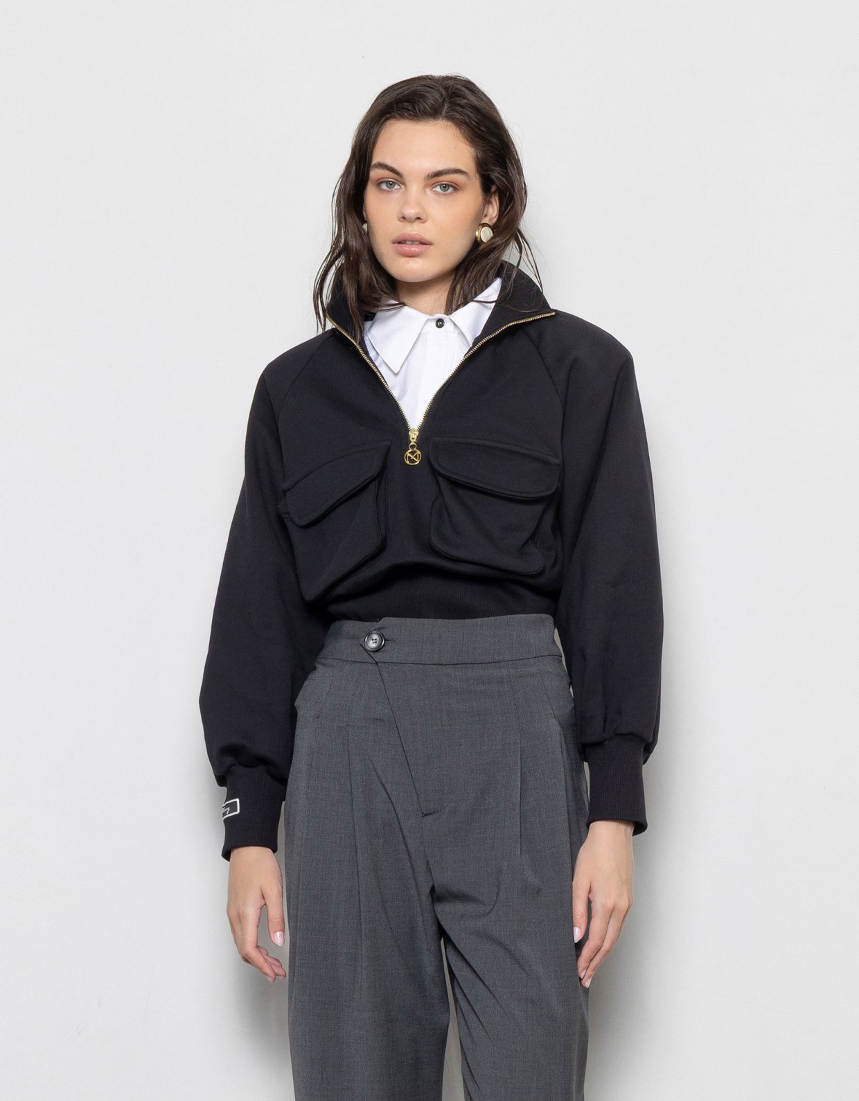 Mallory the label Buckshot black hoodie