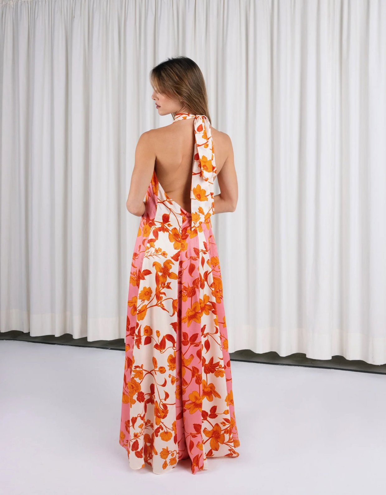 Abstracto Isadora neck tie dress