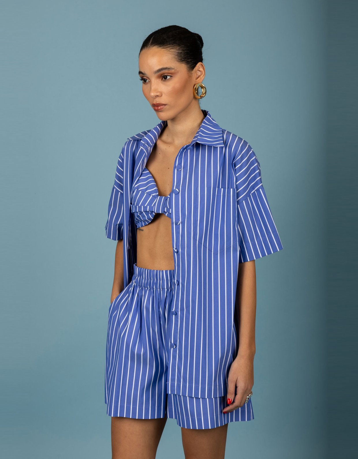 Chaton Benjamin overise shirt denim