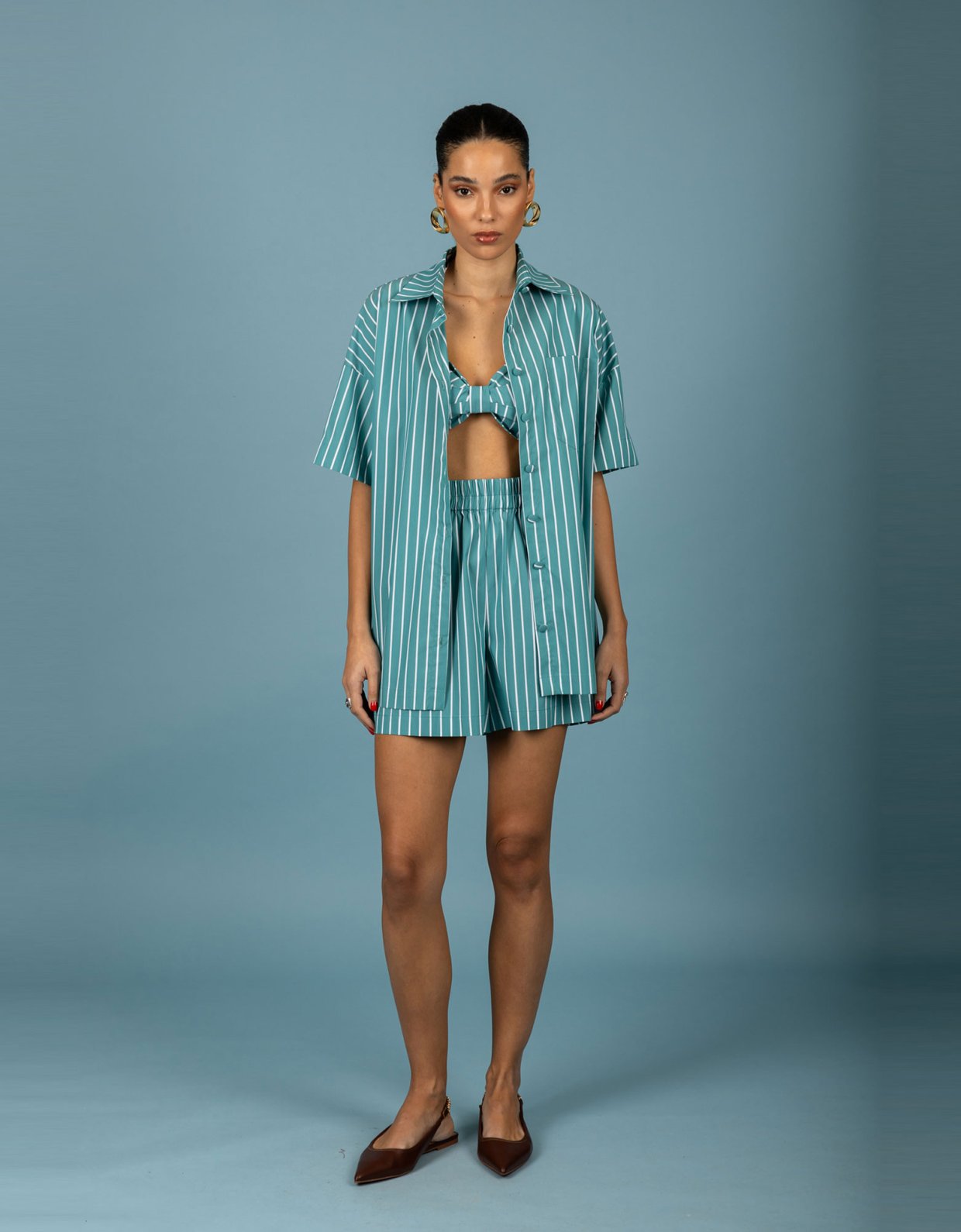 Chaton Benjamin overise shirt green