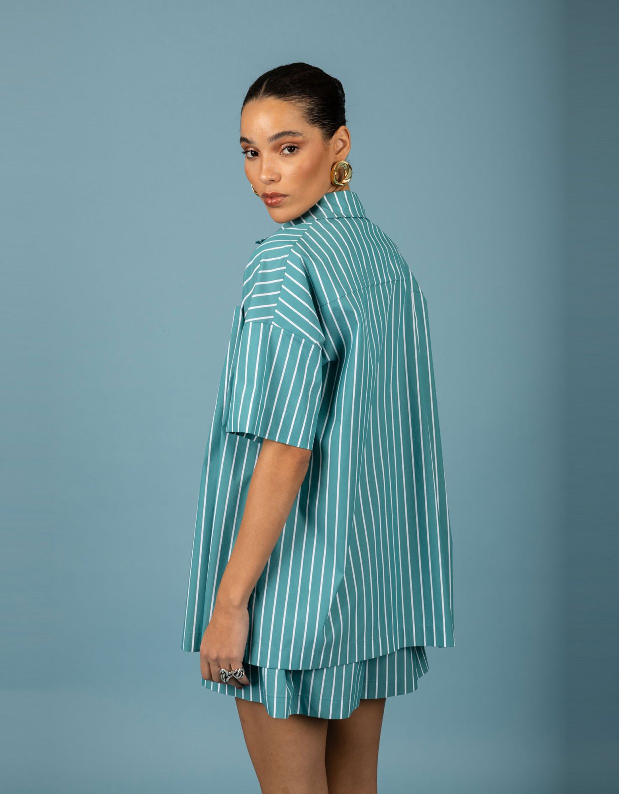 Chaton Benjamin overise shirt green
