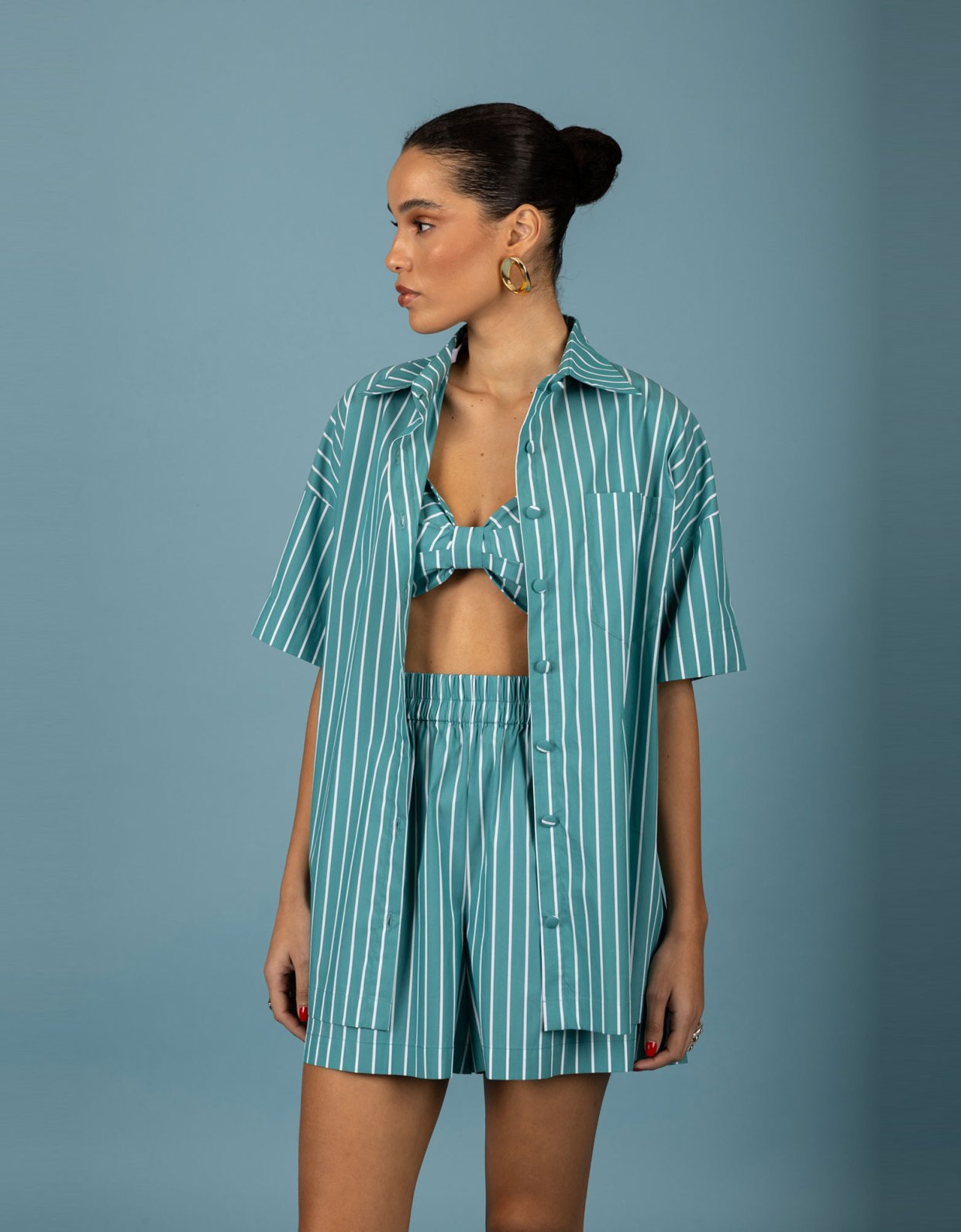 Chaton Benjamin overise shirt green