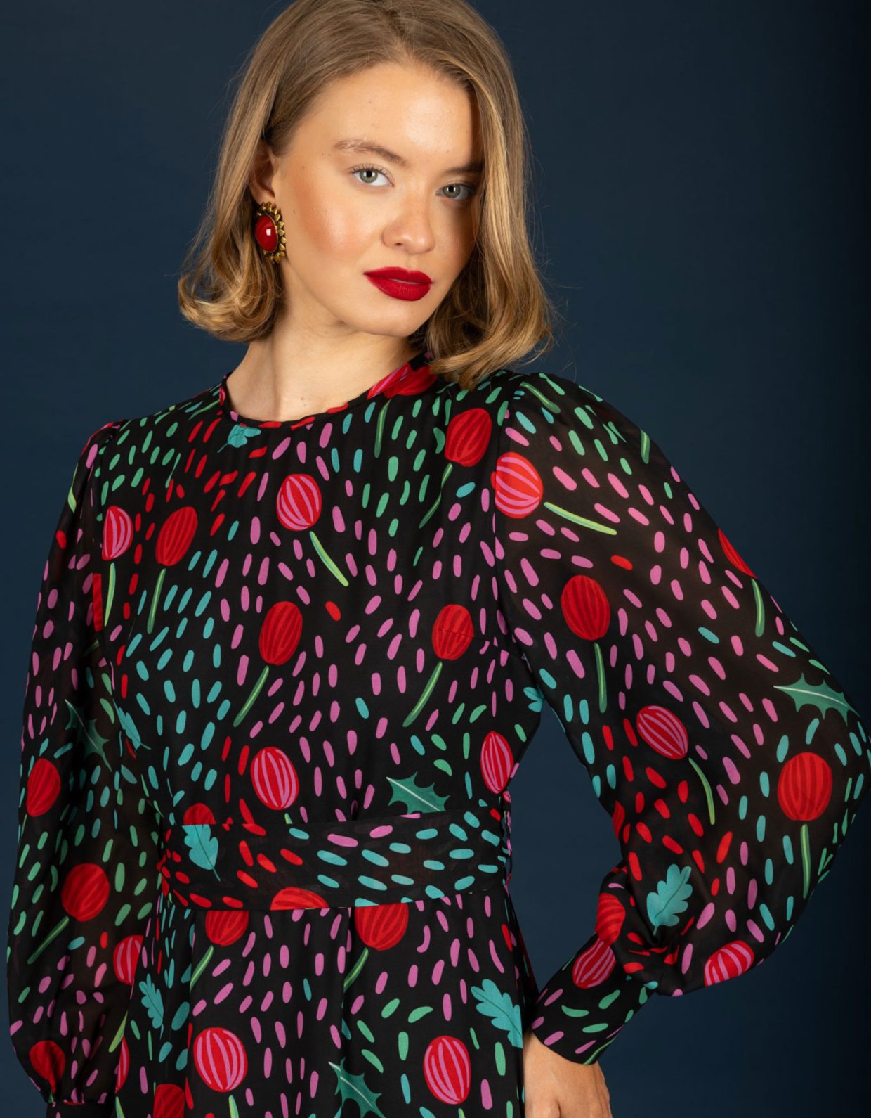 Chaton Betty chiffon dress
