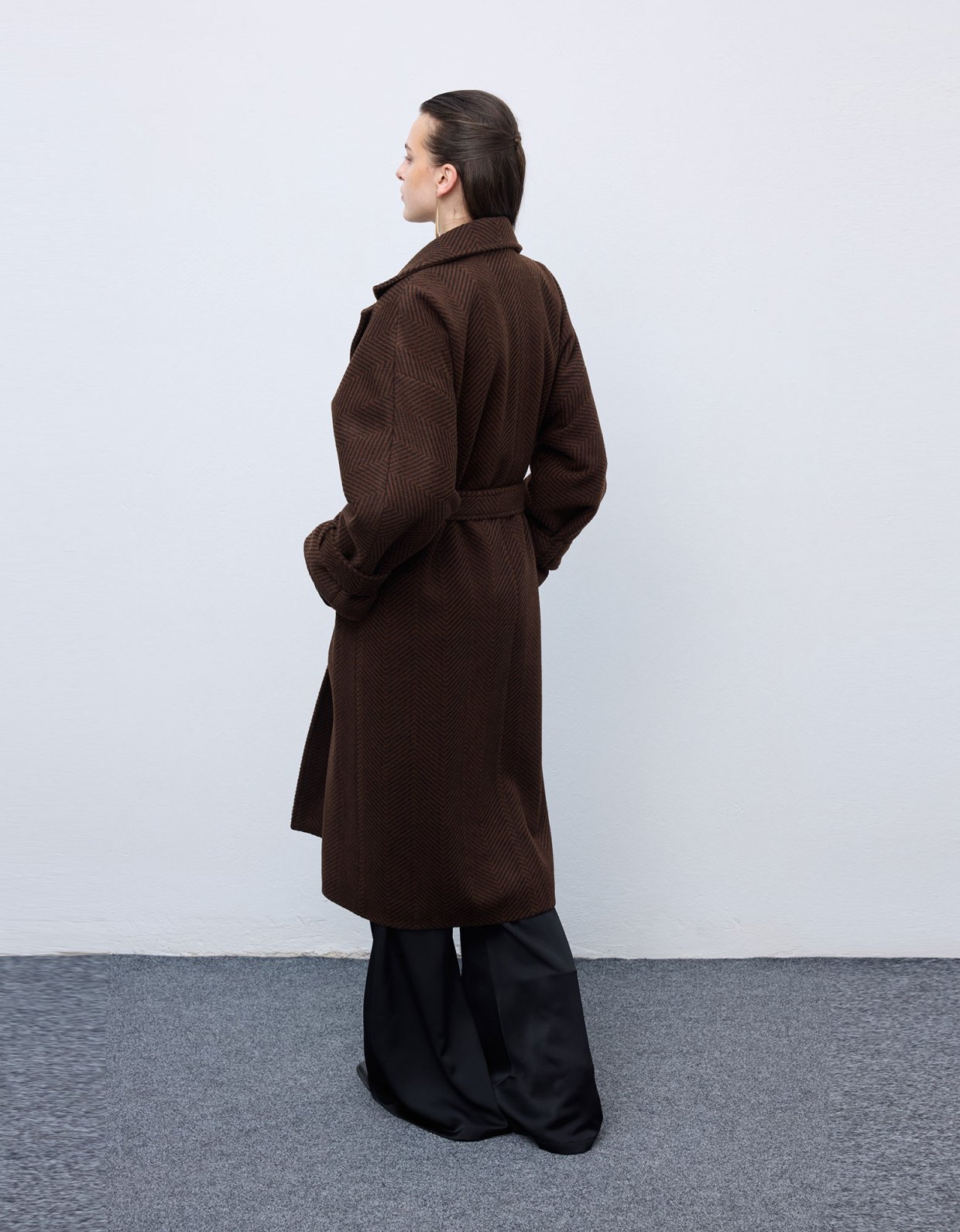 Ciel Concept Brown black stripped coat