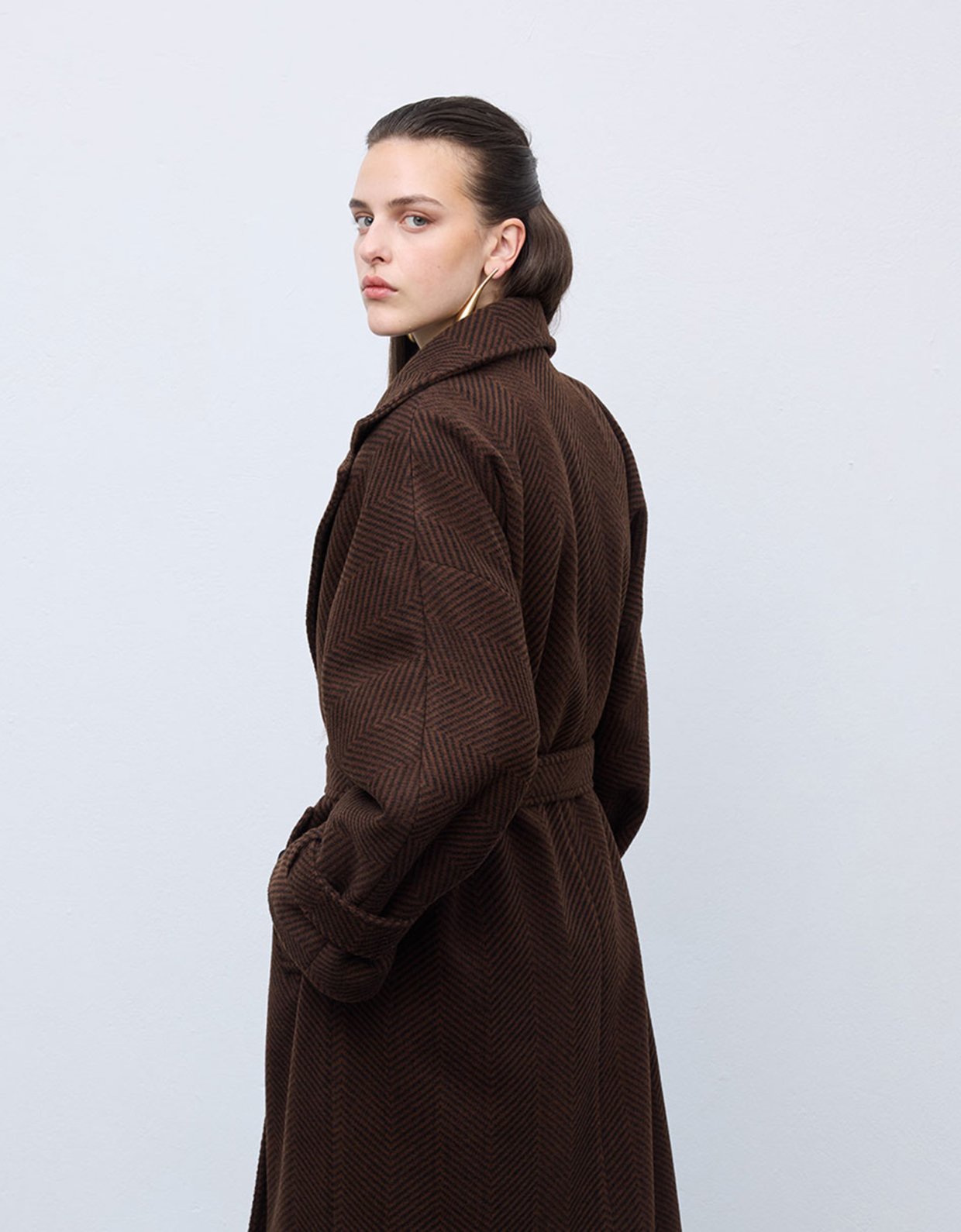Ciel Concept Brown black stripped coat