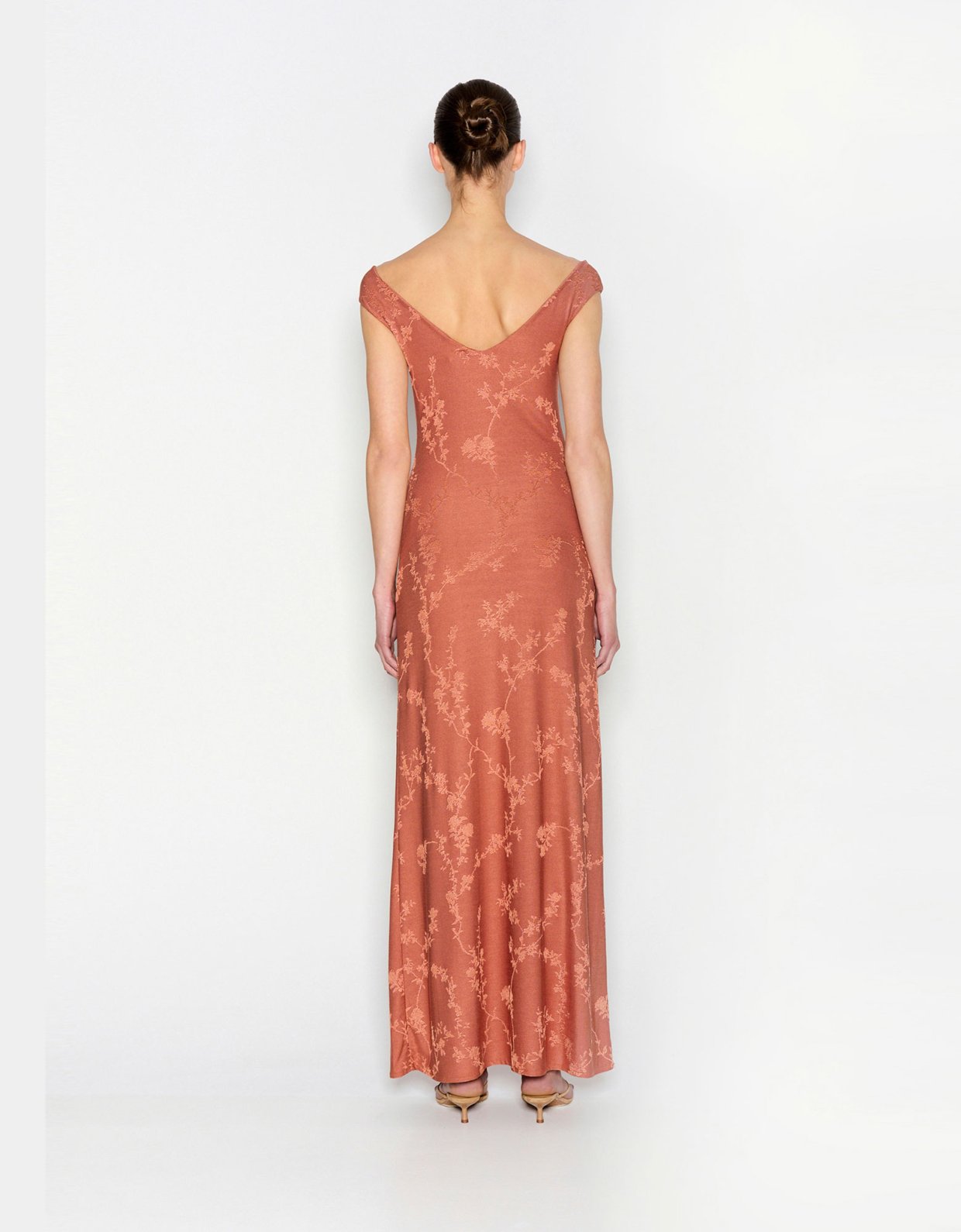 Nadia Rapti Cactus long dress teracotta