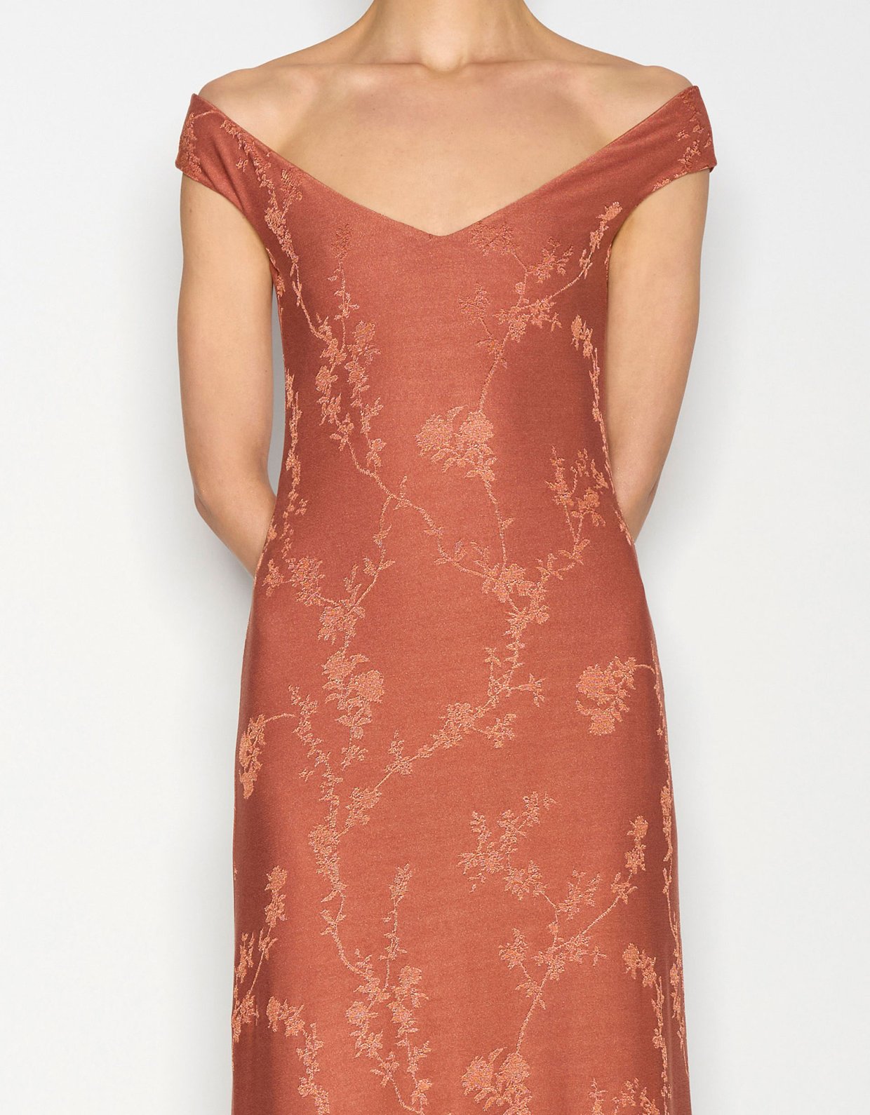 Nadia Rapti Cactus long dress teracotta
