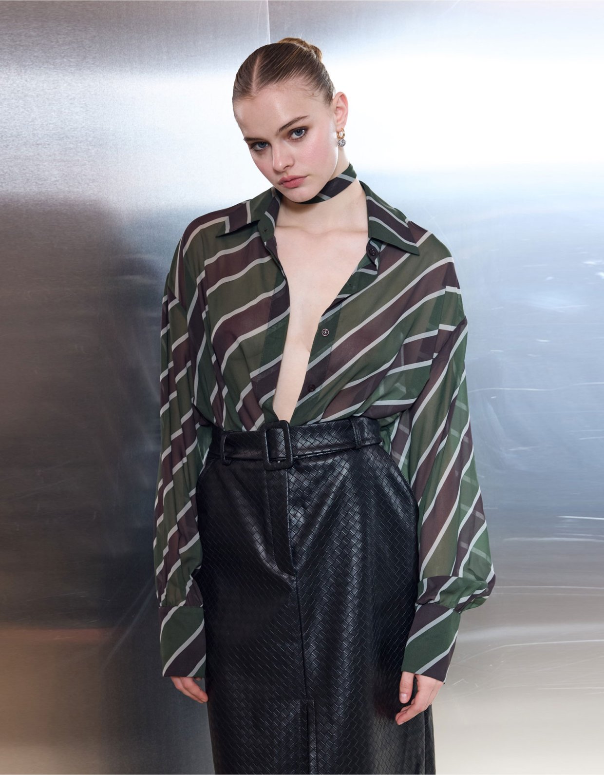 Ciel Concept Candy cane oversized shirt