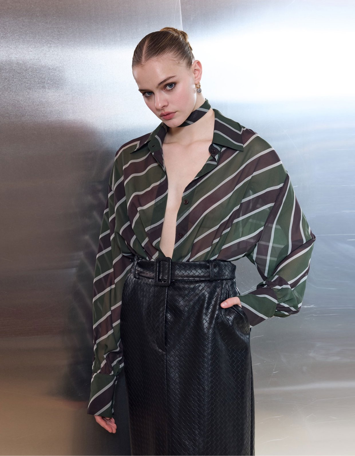 Ciel Concept Candy cane oversized shirt