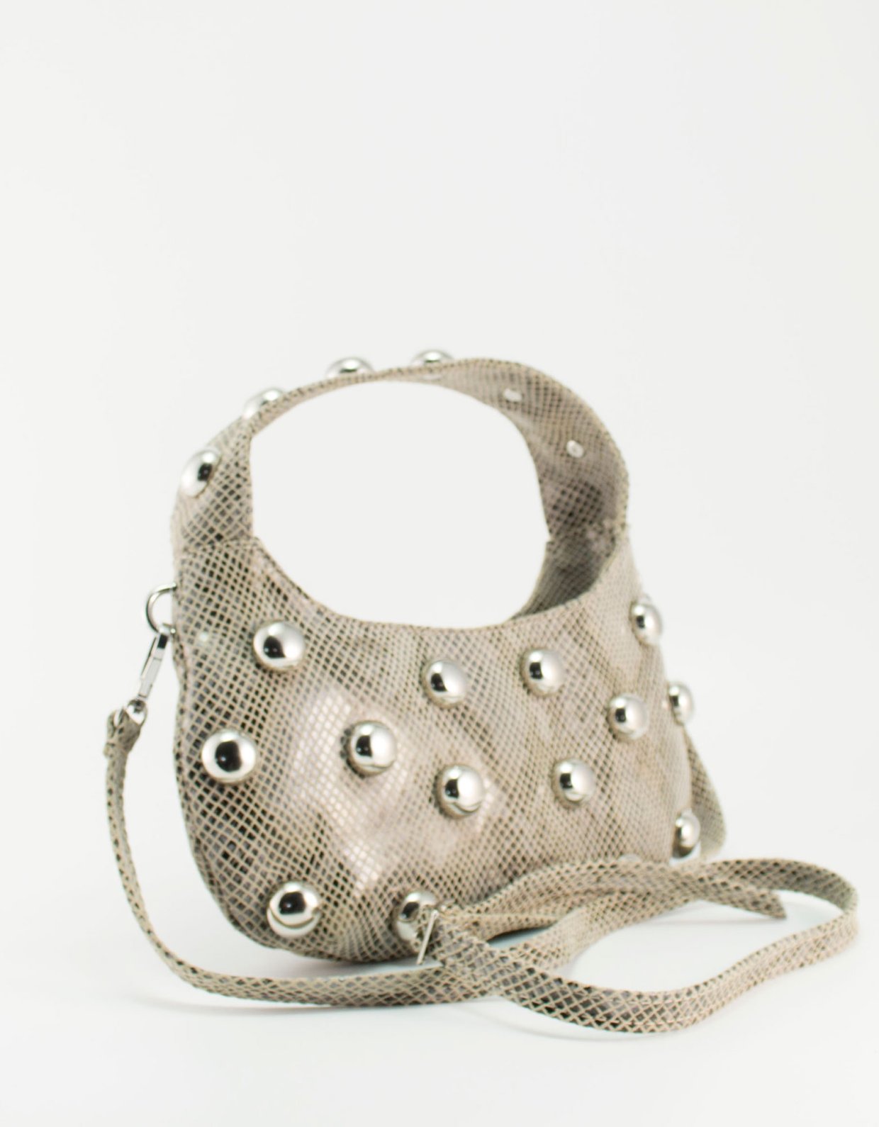 Clic Jewels Candy mini bag studs beige python