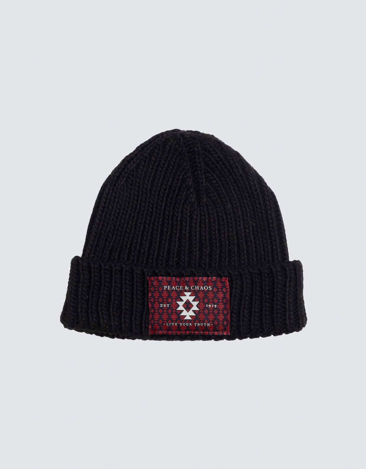 Peace and Chaos Candyfloss knit beanie black