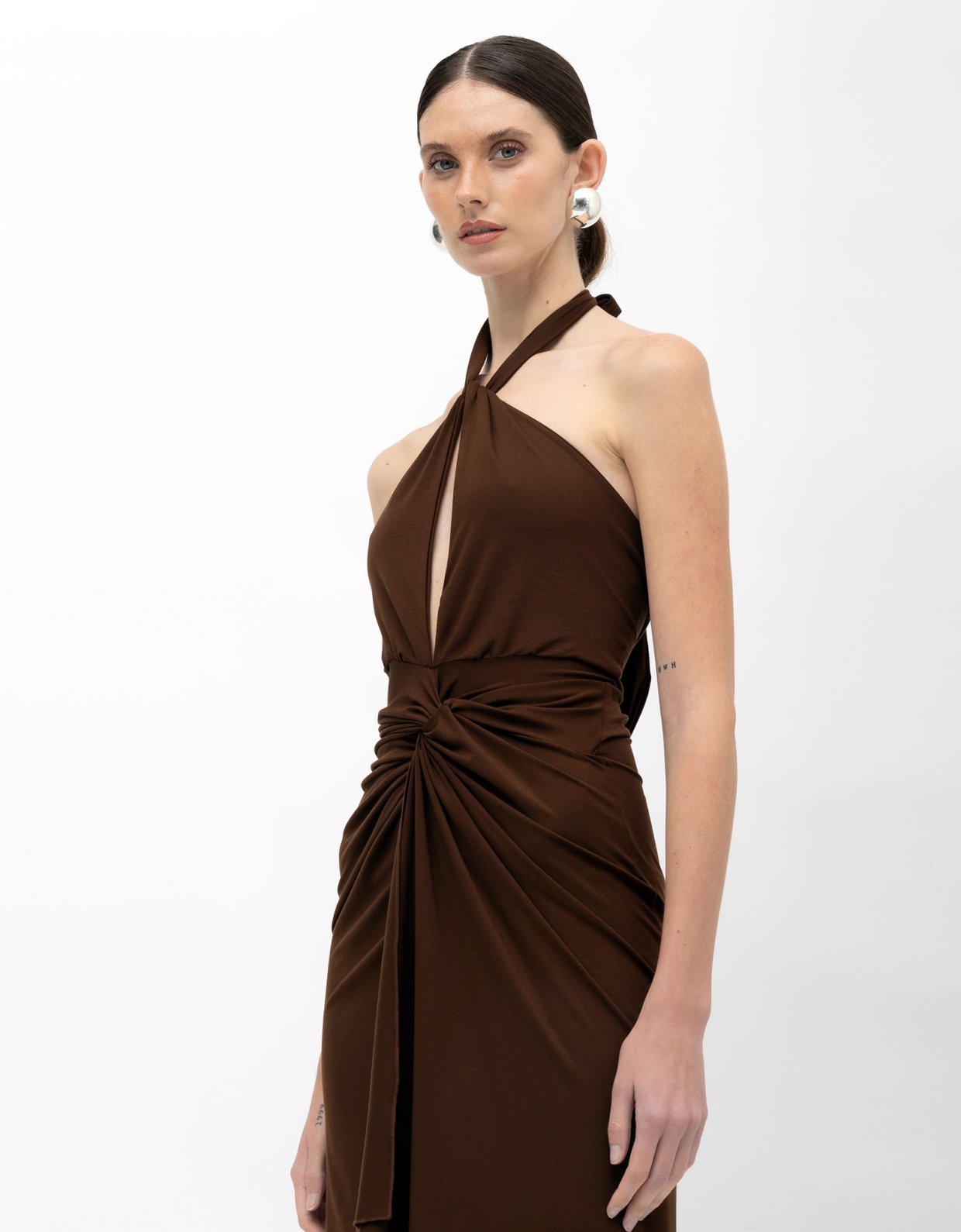 Mallory the label Canela dress brown