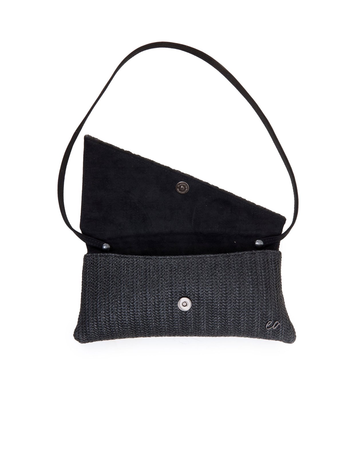 Elena Athanasiou Cap clutch bag straw black