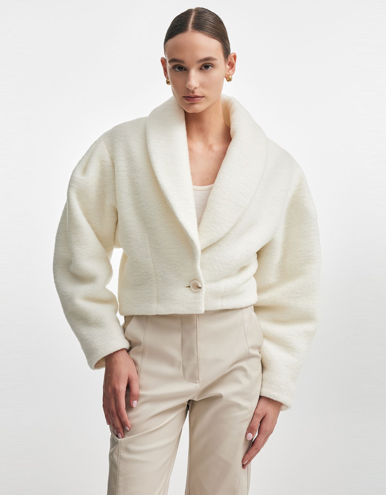 Nadia Rapti Cher cropped jacket ecru