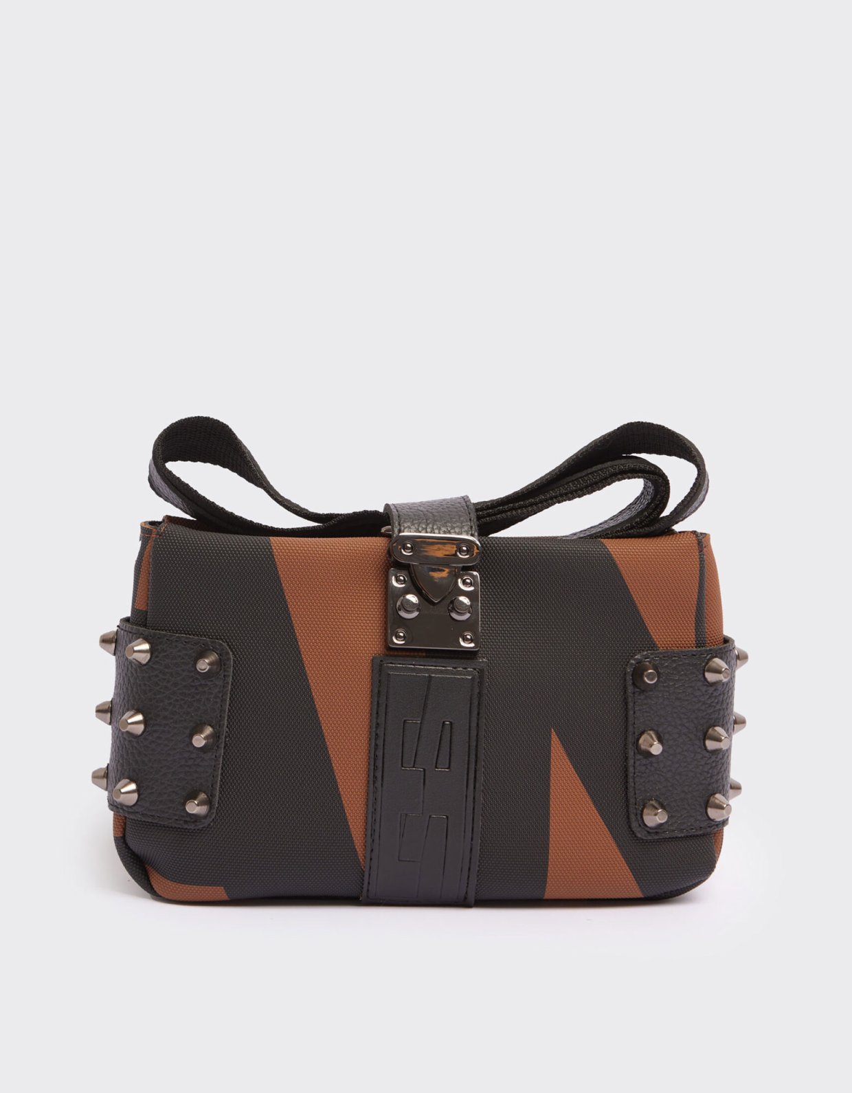 Elena Athanasiou City lady clutch logo brown