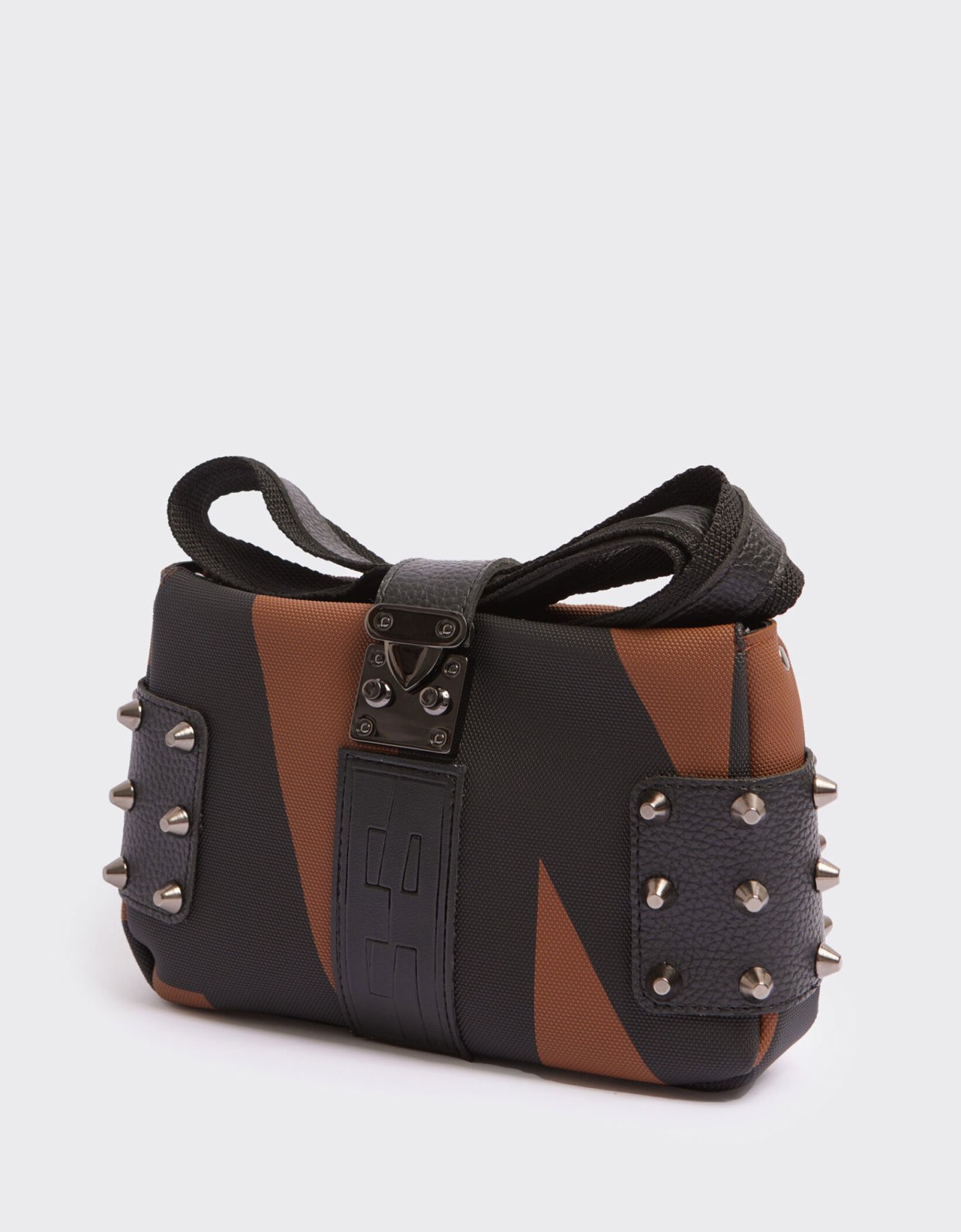 Elena Athanasiou City lady clutch logo brown