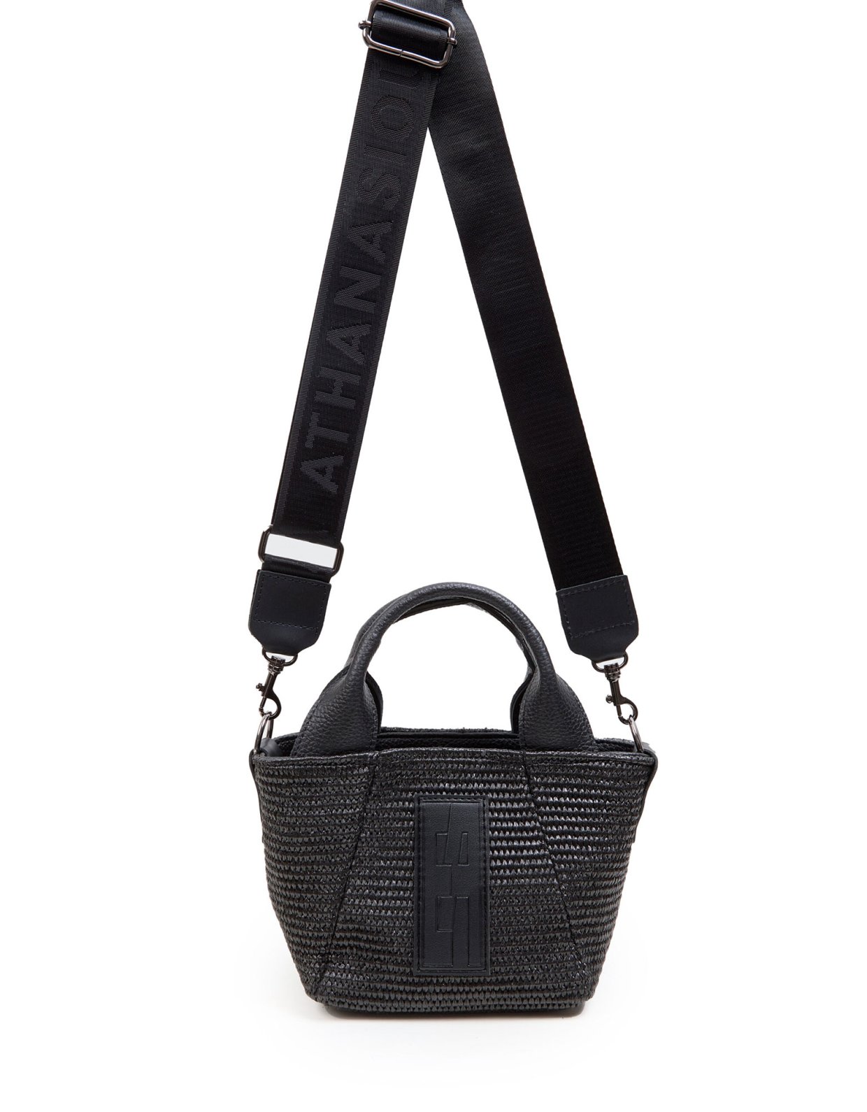 Elena Athanasiou Classy basket straw black