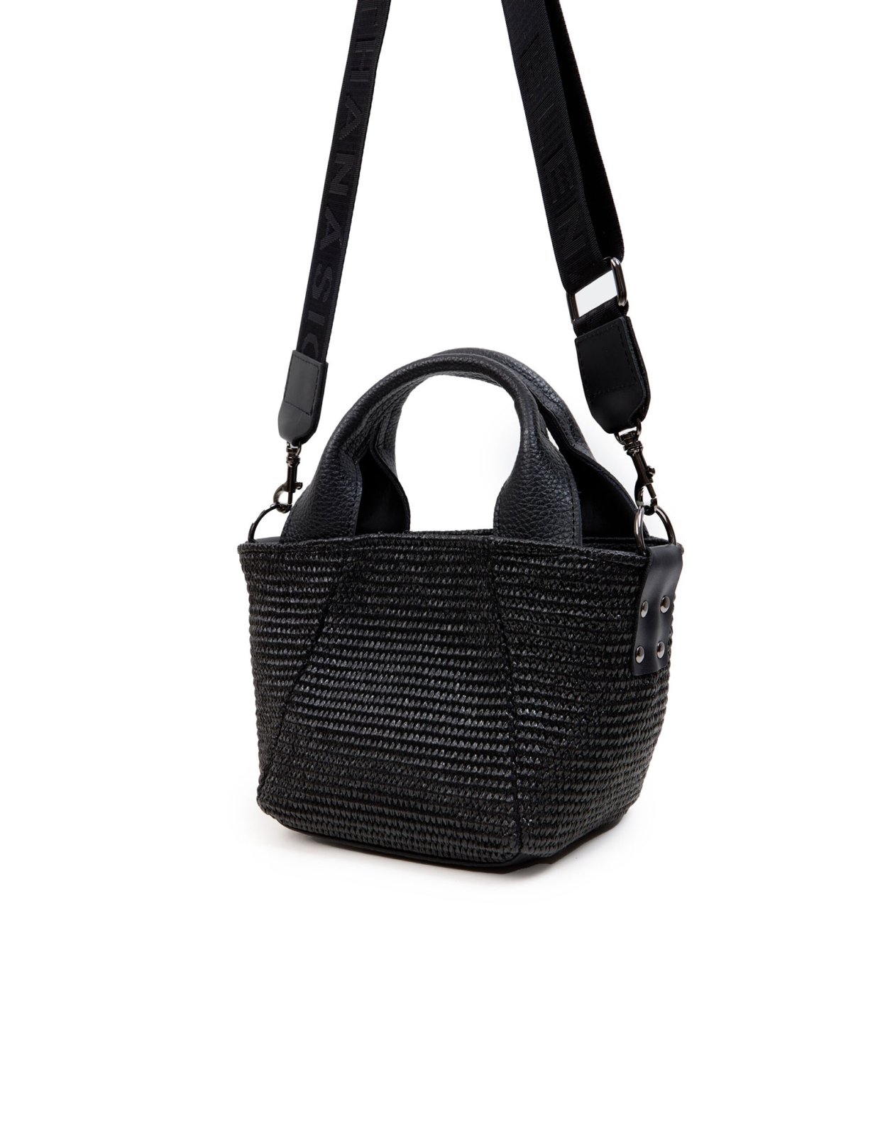 Elena Athanasiou Classy basket straw black