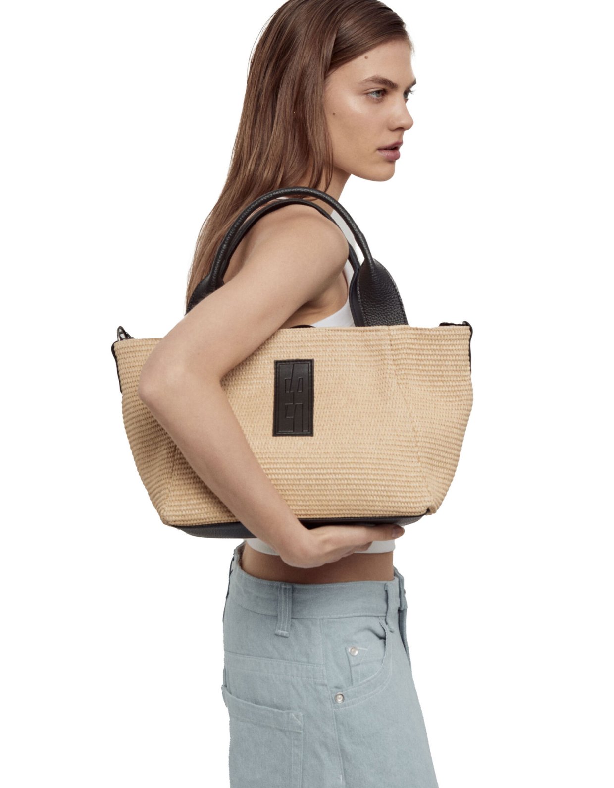 Elena Athanasiou Classy handbag medium straw beige
