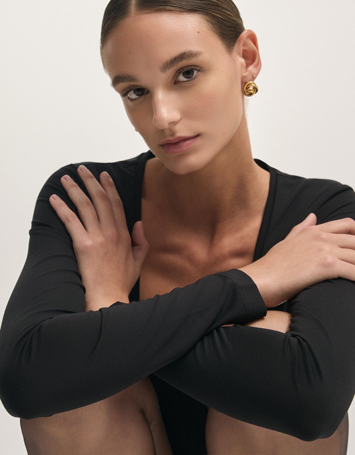 Nadia Rapti Claudia long sleeve bodysuit black