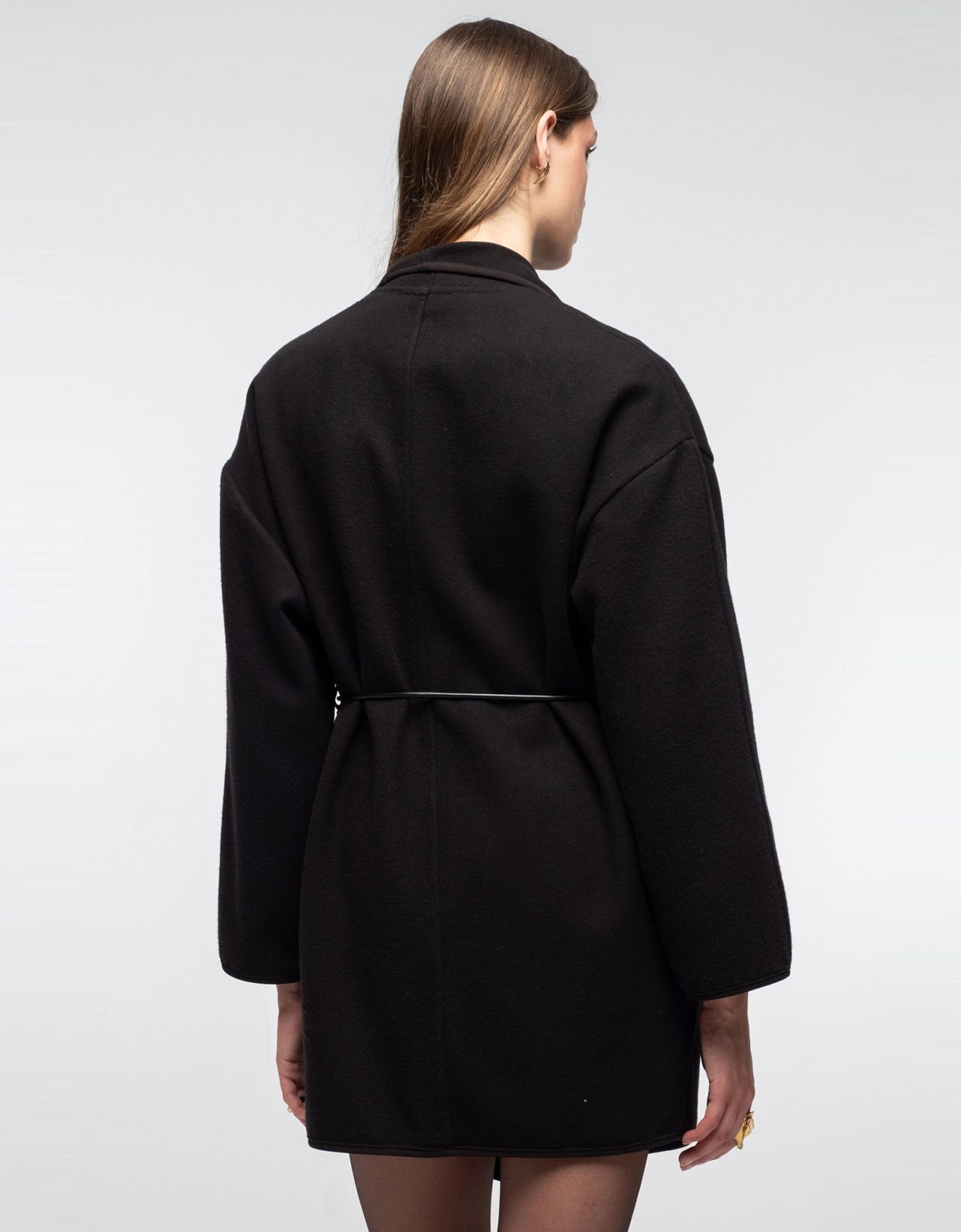 Peace and Chaos Cocooned wrap coat black