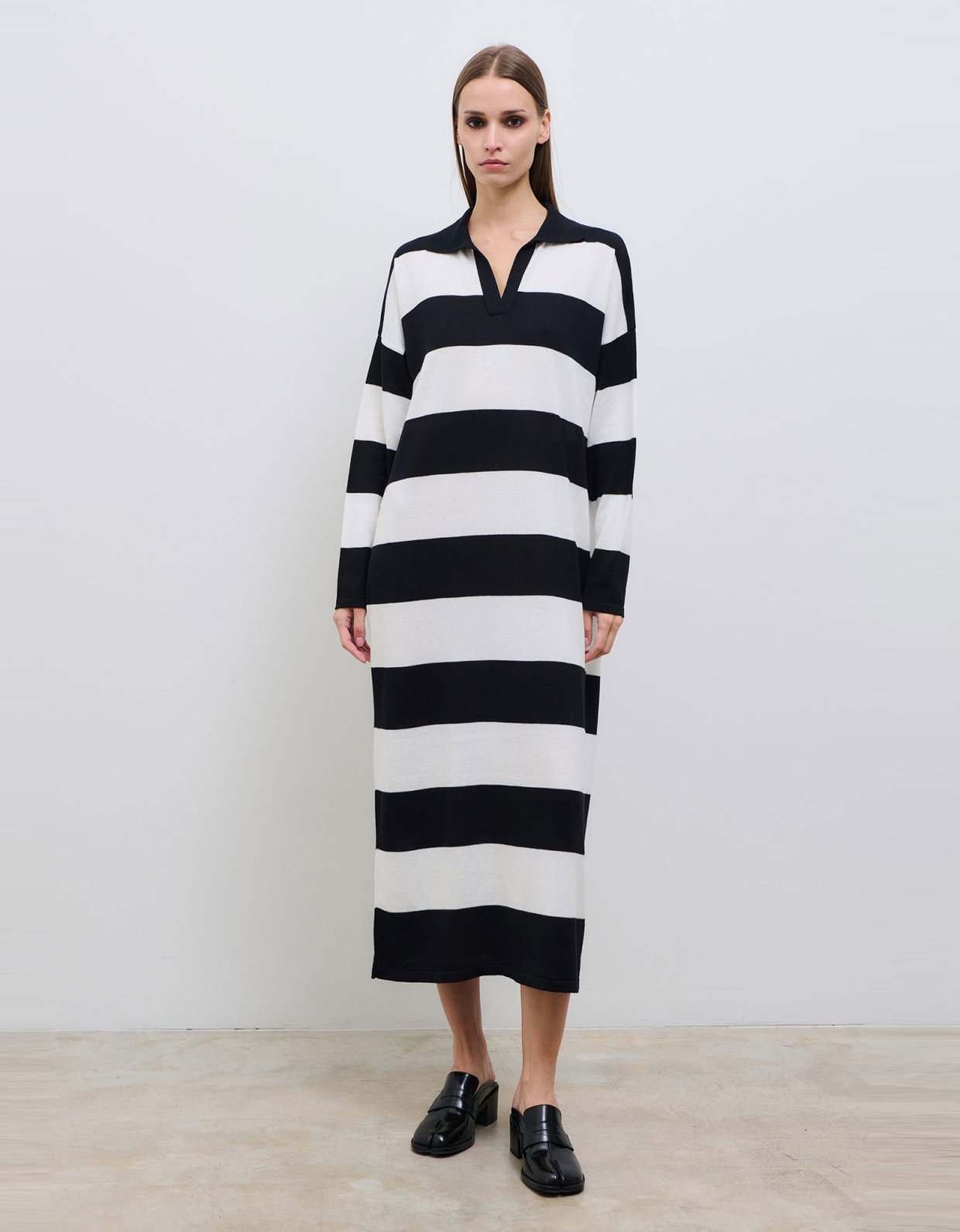 Combos Knitwear Black and ivory knit dress
