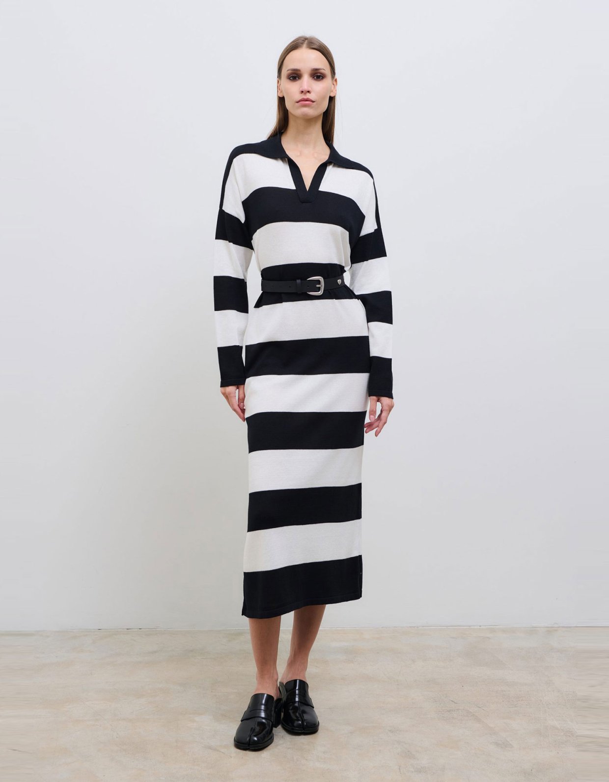 Combos Knitwear Black and ivory knit dress