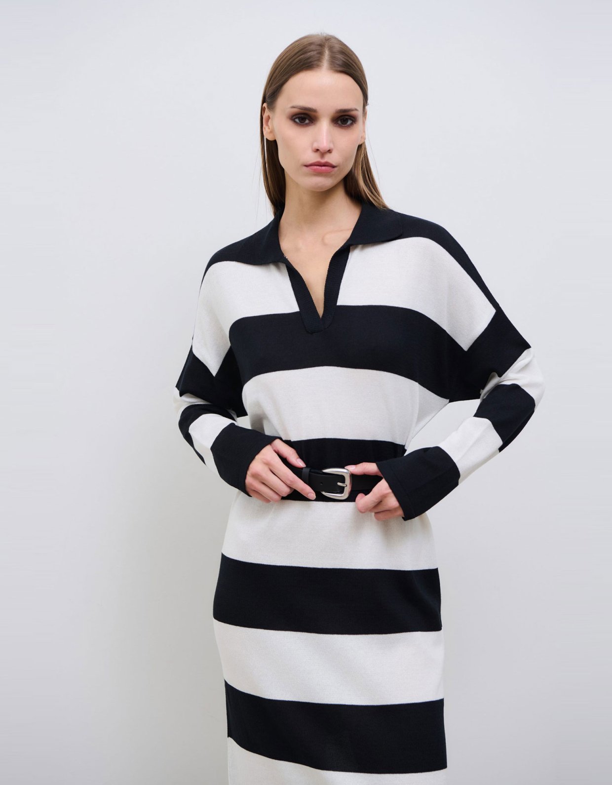 Combos Knitwear Black and ivory knit dress