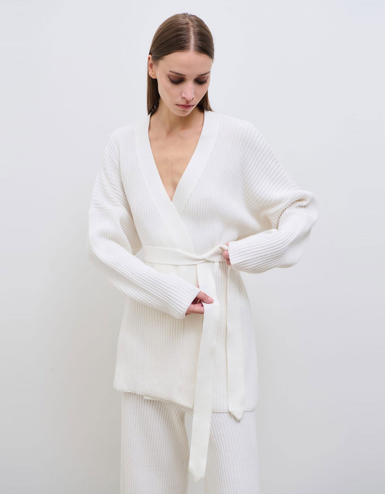 Combos Knitwear Ivory loom jacket