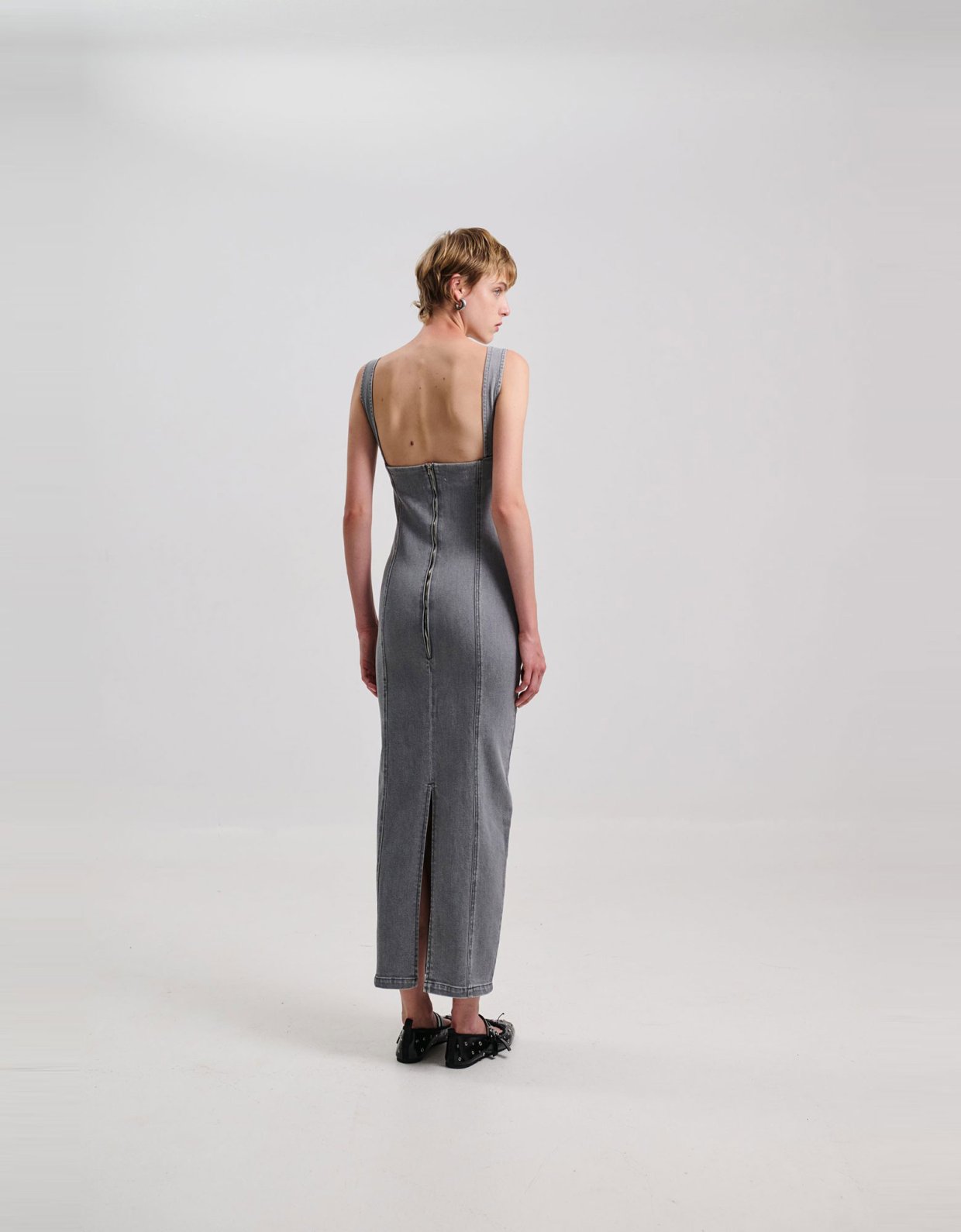 Combos Knitwear Denim maxi dress