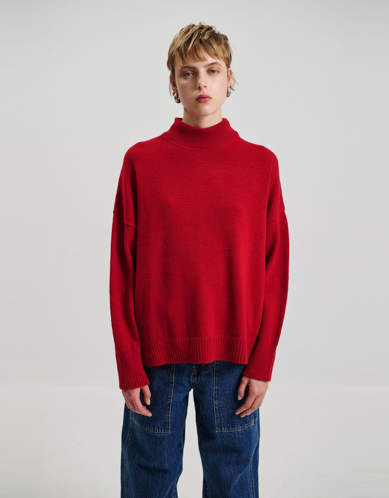 Combos Knitwear Knitted red blouse