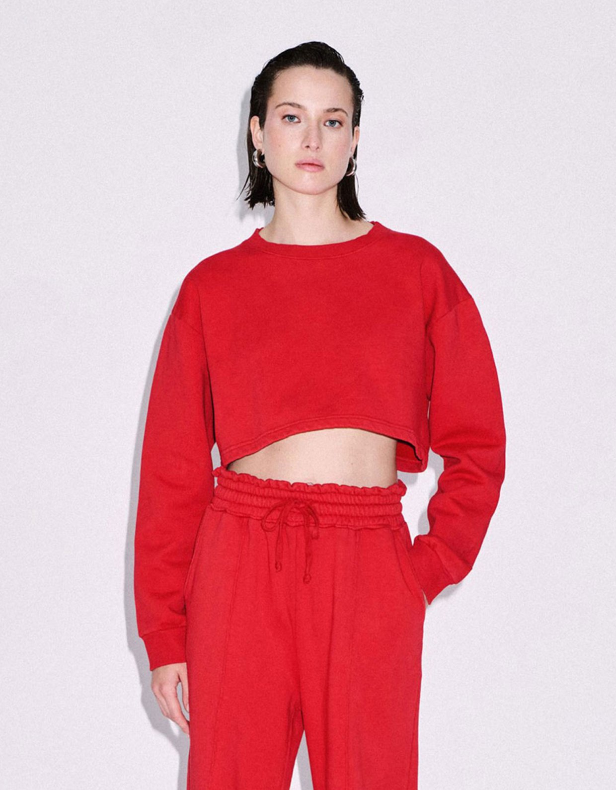 Combos Knitwear Crop blouse red