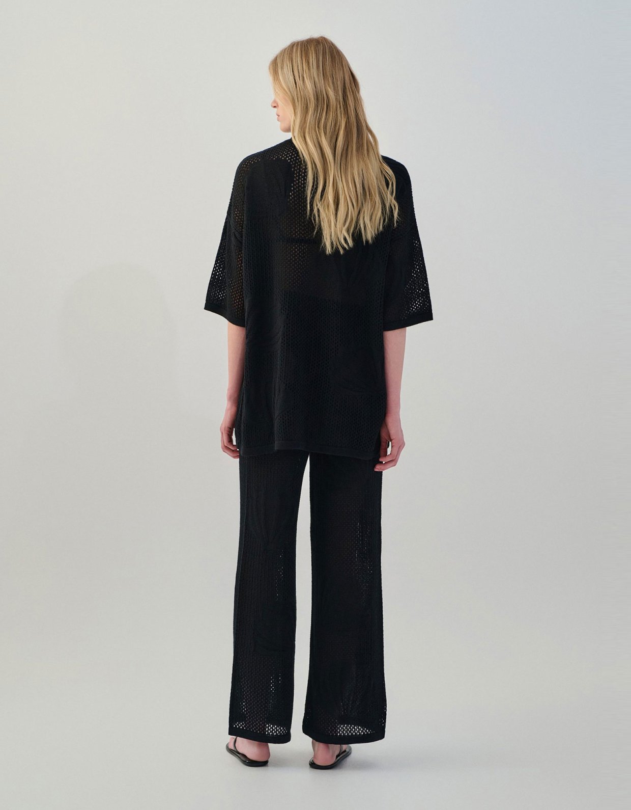 Combos Knitwear Polo cardigan shell black