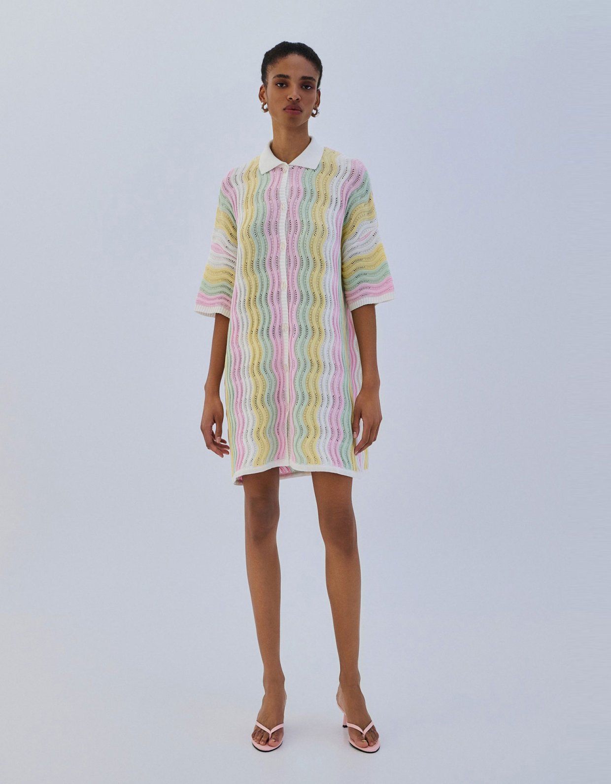 Combos Knitwear Mini tricolor knit dress