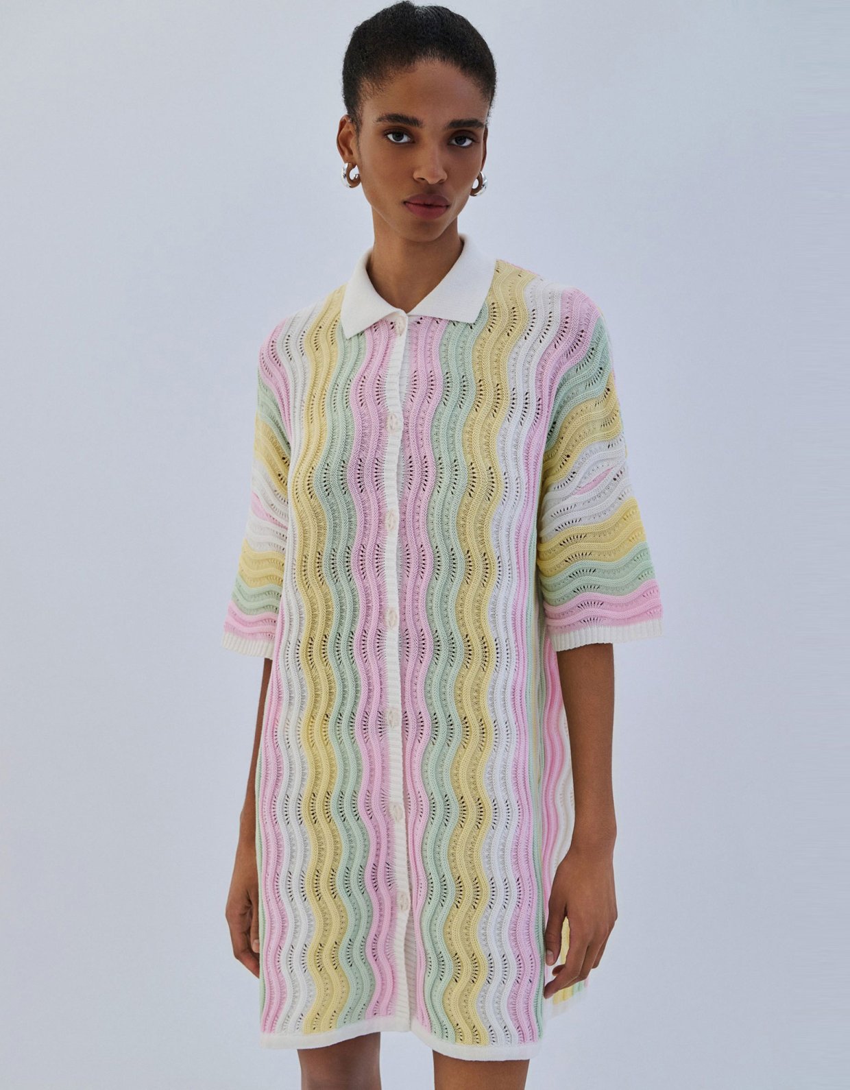 Combos Knitwear Mini tricolor knit dress