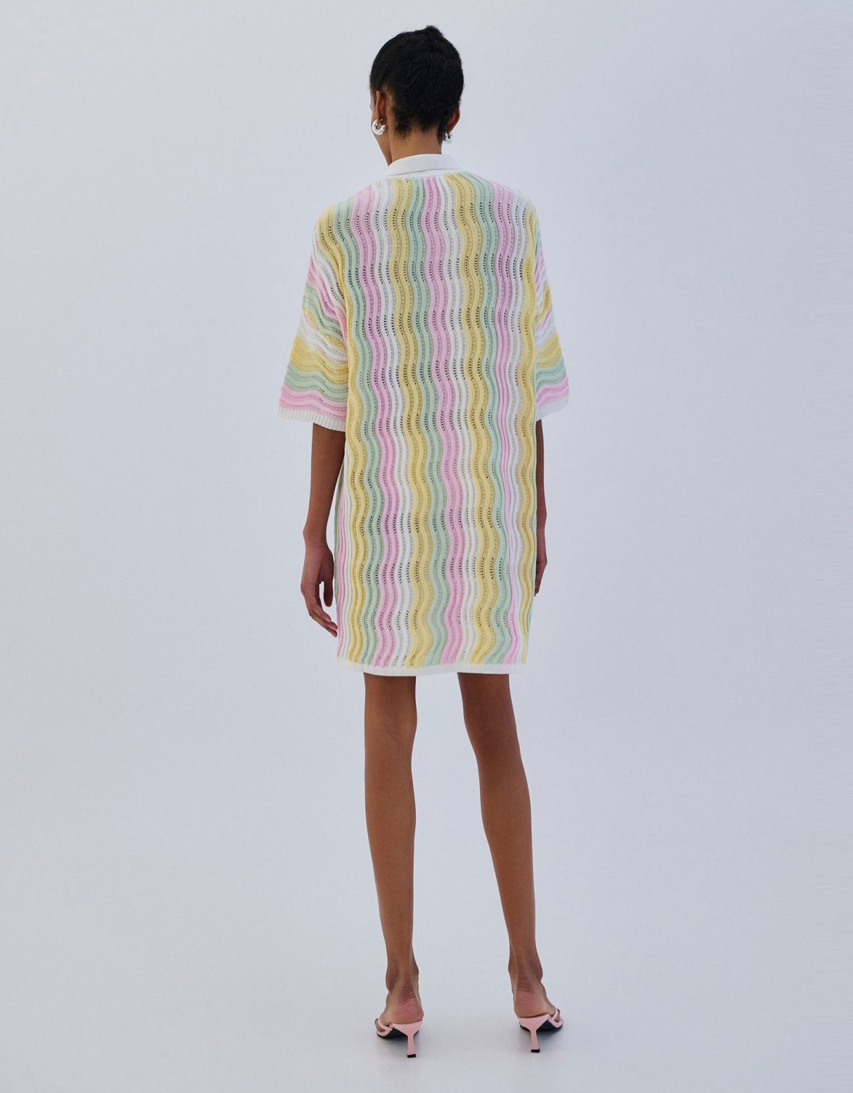 Combos Knitwear Mini tricolor knit dress