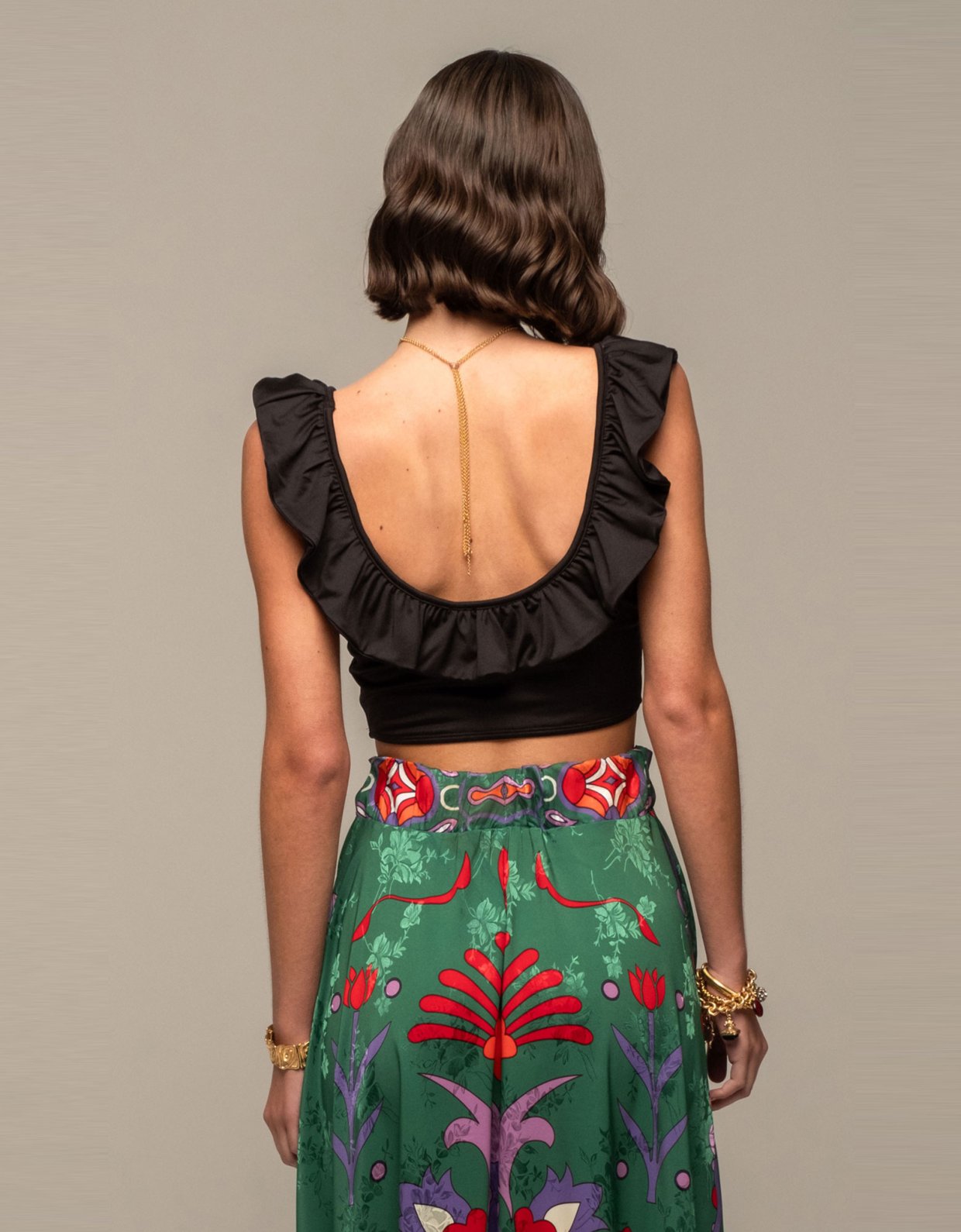 Peace and Chaos Coral top black