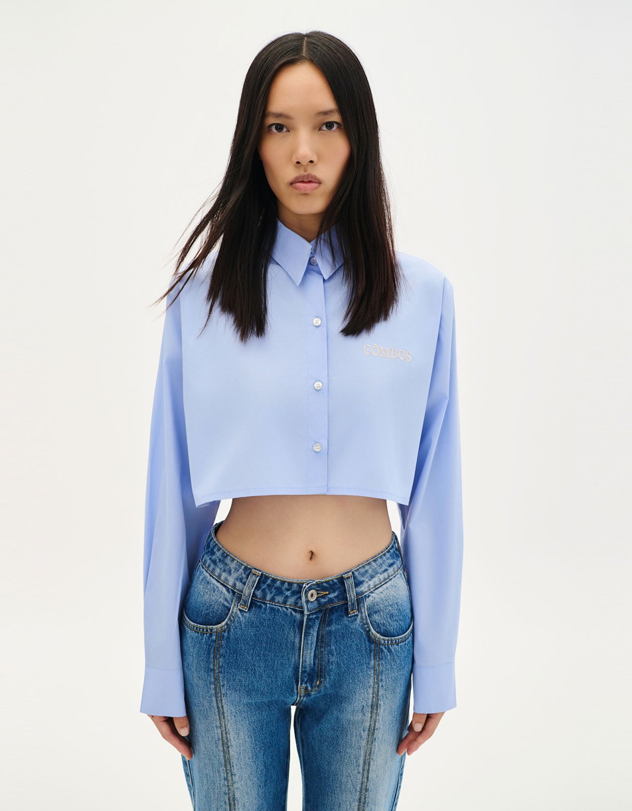 Combos Knitwear Crop shirt light blue
