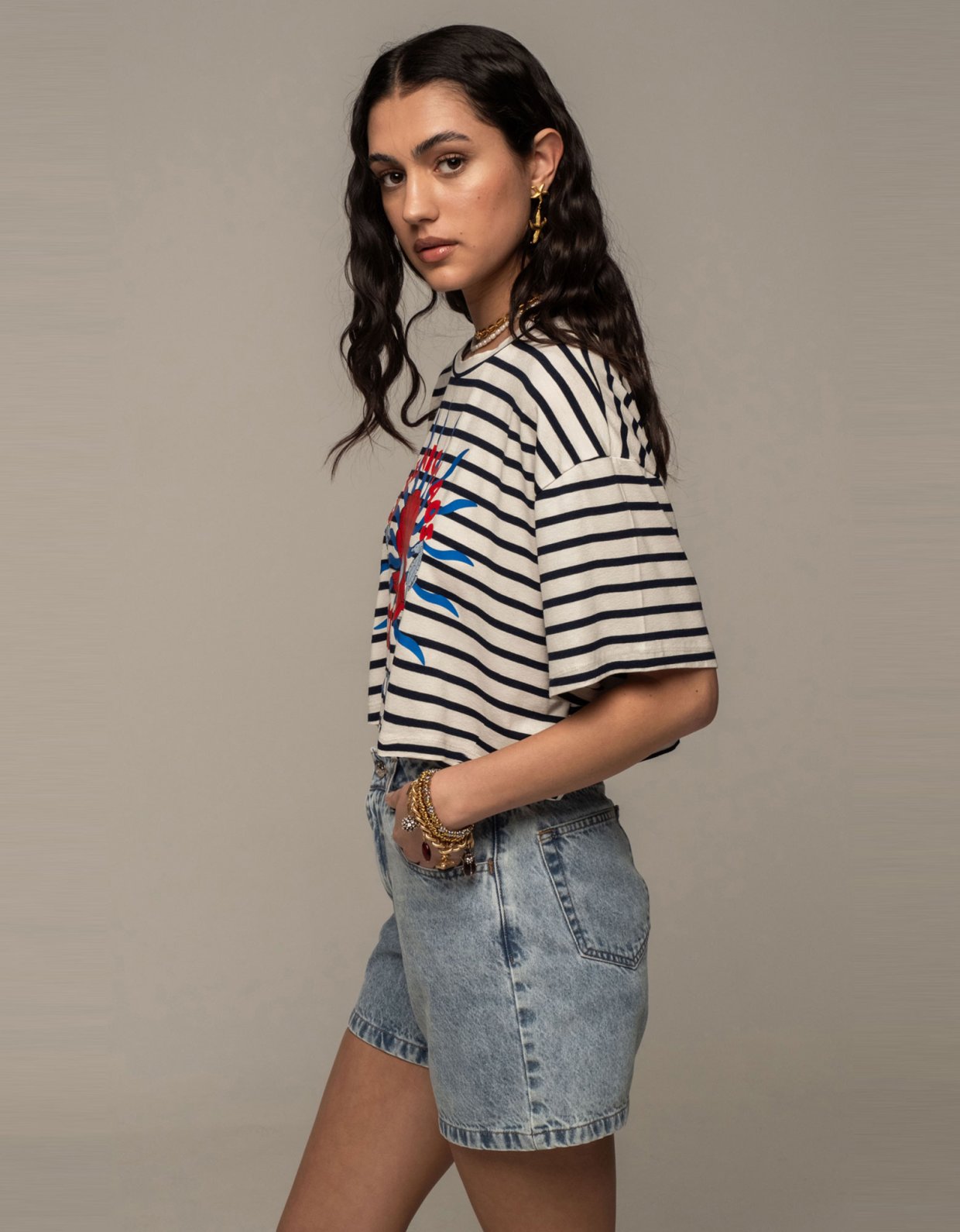Peace and Chaos Cruise crop t-shirt