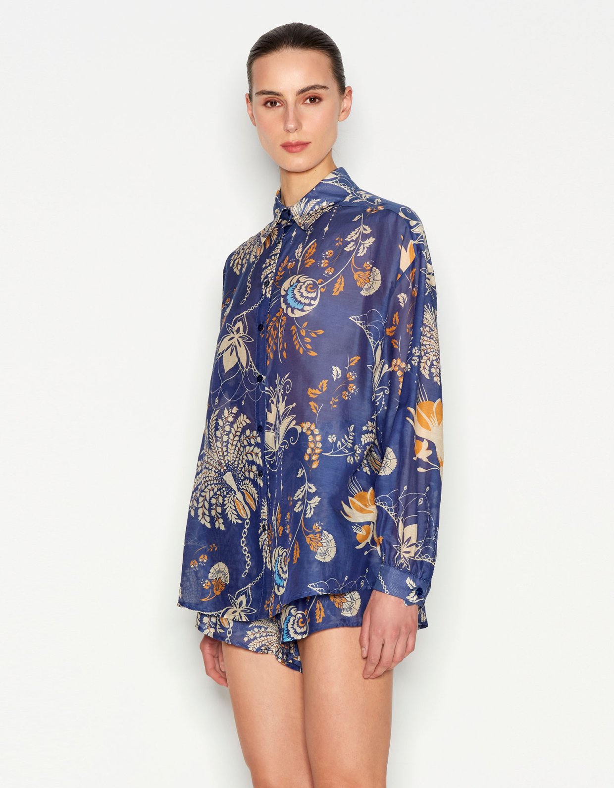 Nadia Rapti Cuban shirt blue