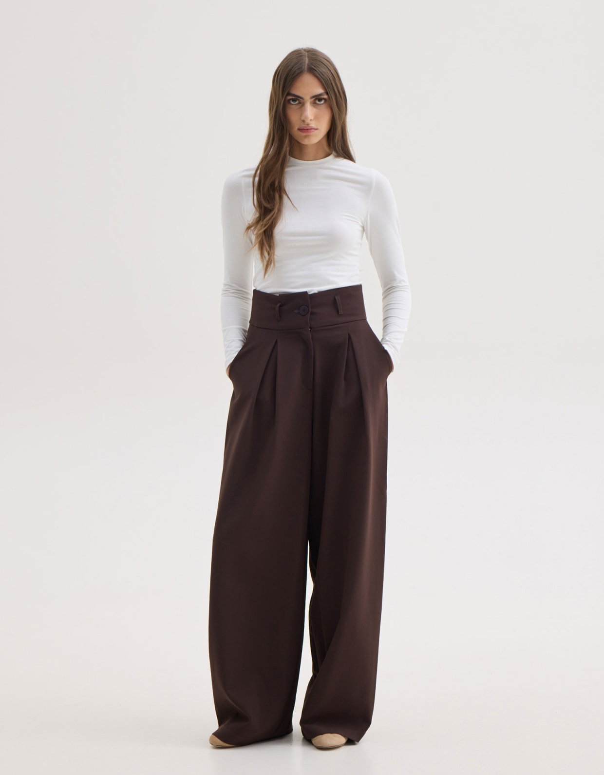 Mallory the label Cynthia pants brown