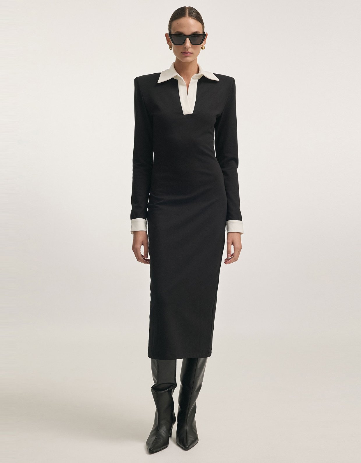 Nadia Rapti Deadline maxi dress black/white